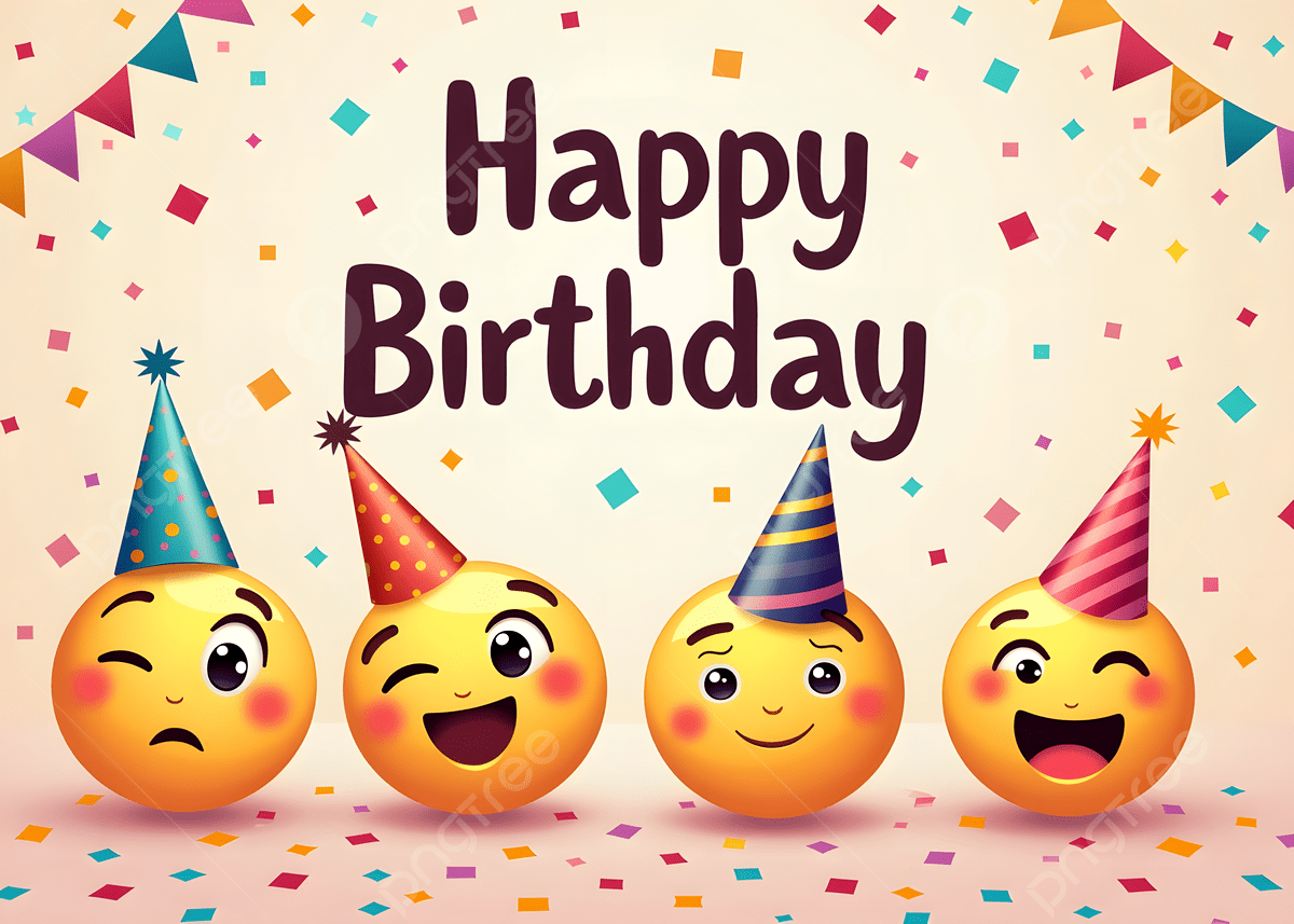 1200x857 Happy Birthday Emoji Clipart Background With Smiling Faces, Birthday Emoji, Funny Clipart, Party Background Background Image And Wallpaper for Free Download