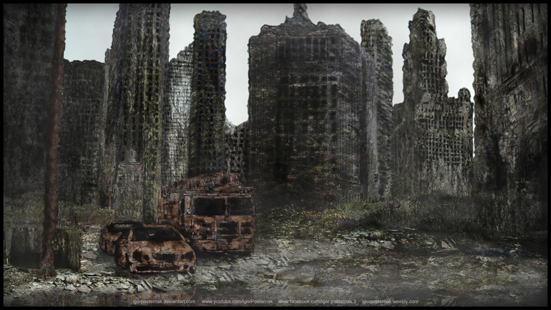 1920x1080 Destroyed City Background