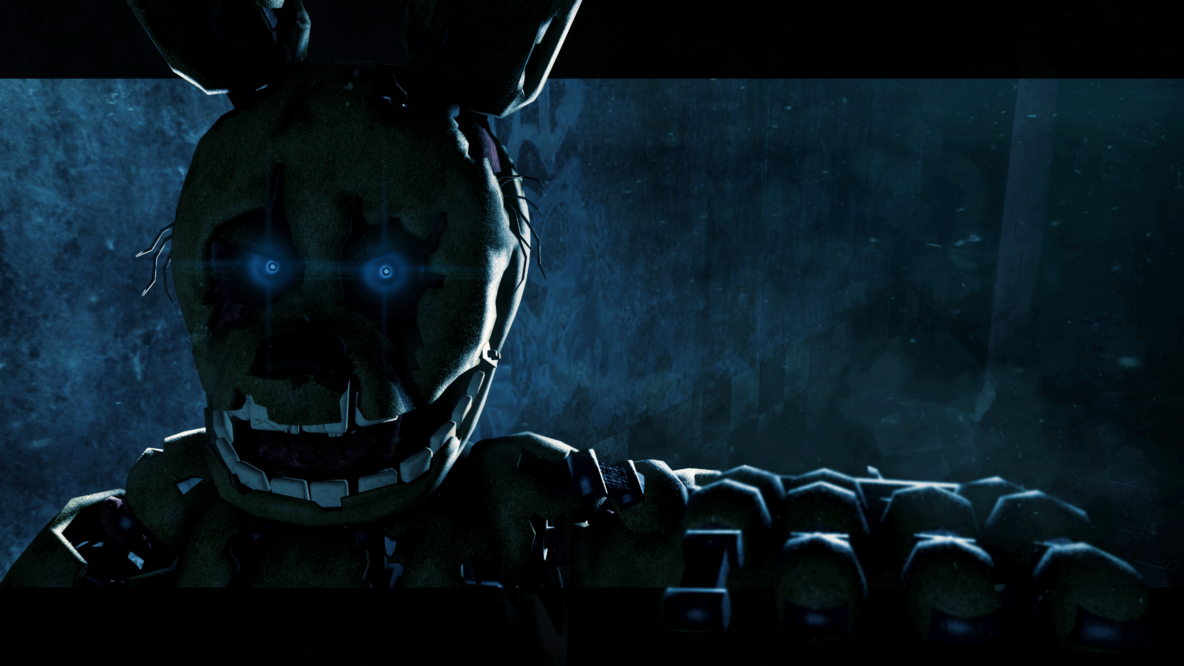 Download Spooky Springtrap from Five Nights at Freddys lurking in  darkness Wallpaper  Wallpaperscom