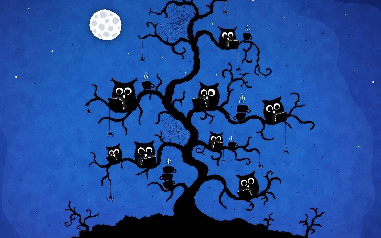 1280x800 Cartoon Owl Wallpaper