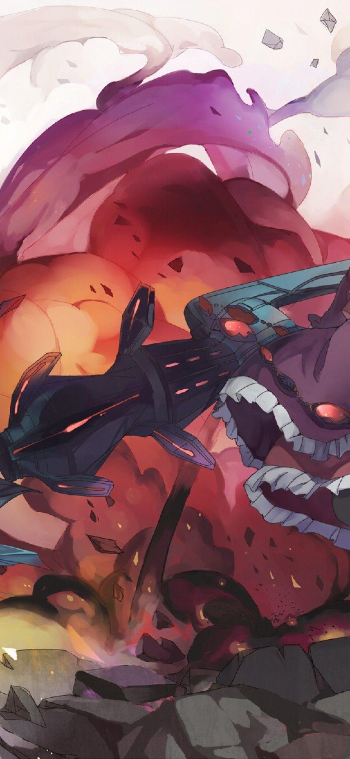 1125x2436 Shalltear Bloodfallen, Overlord, Dress, Red Eyes, Fang