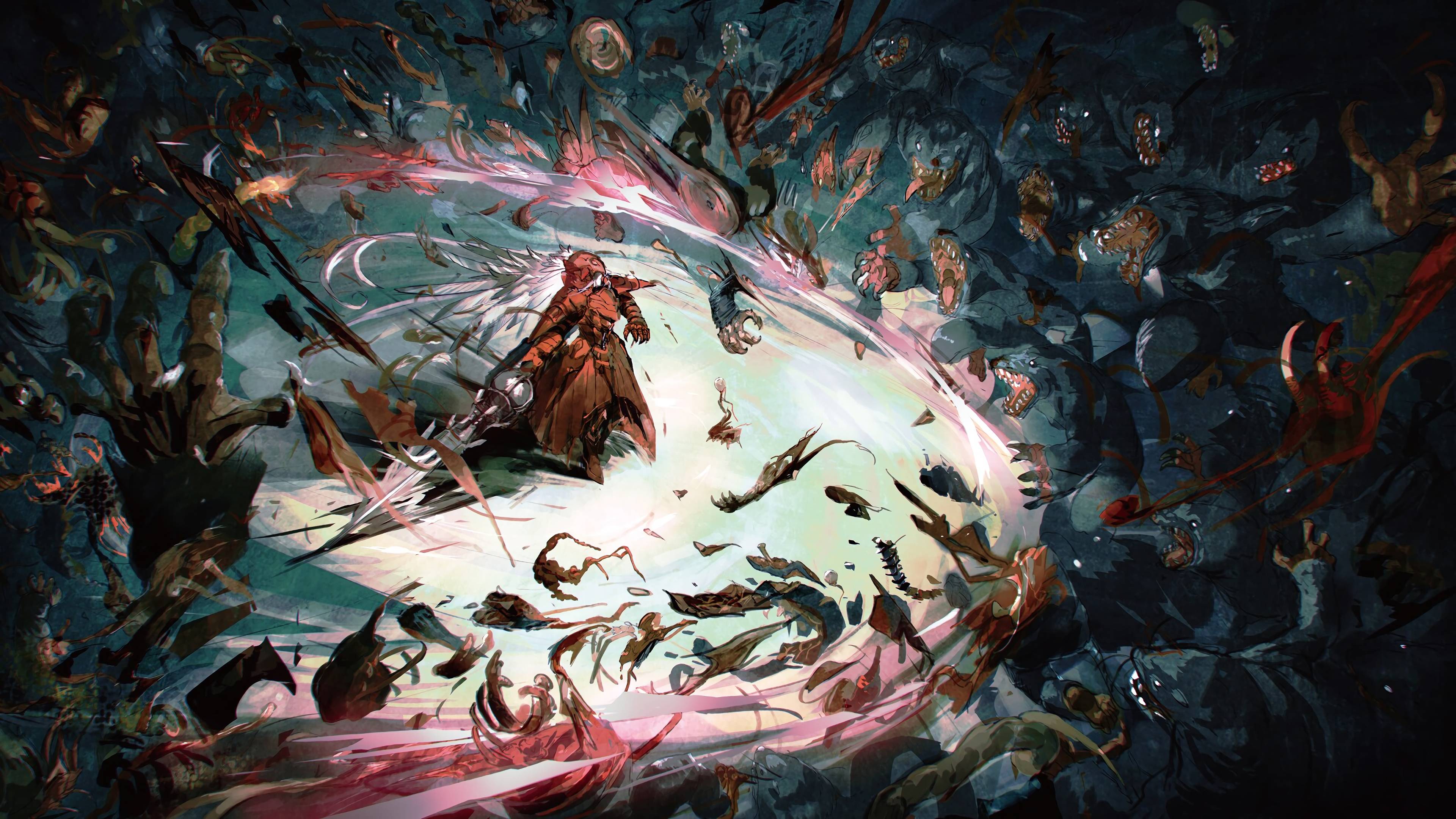 3840x2160 Overlord Shalltear Bloodfallen Knight Fighting 4K