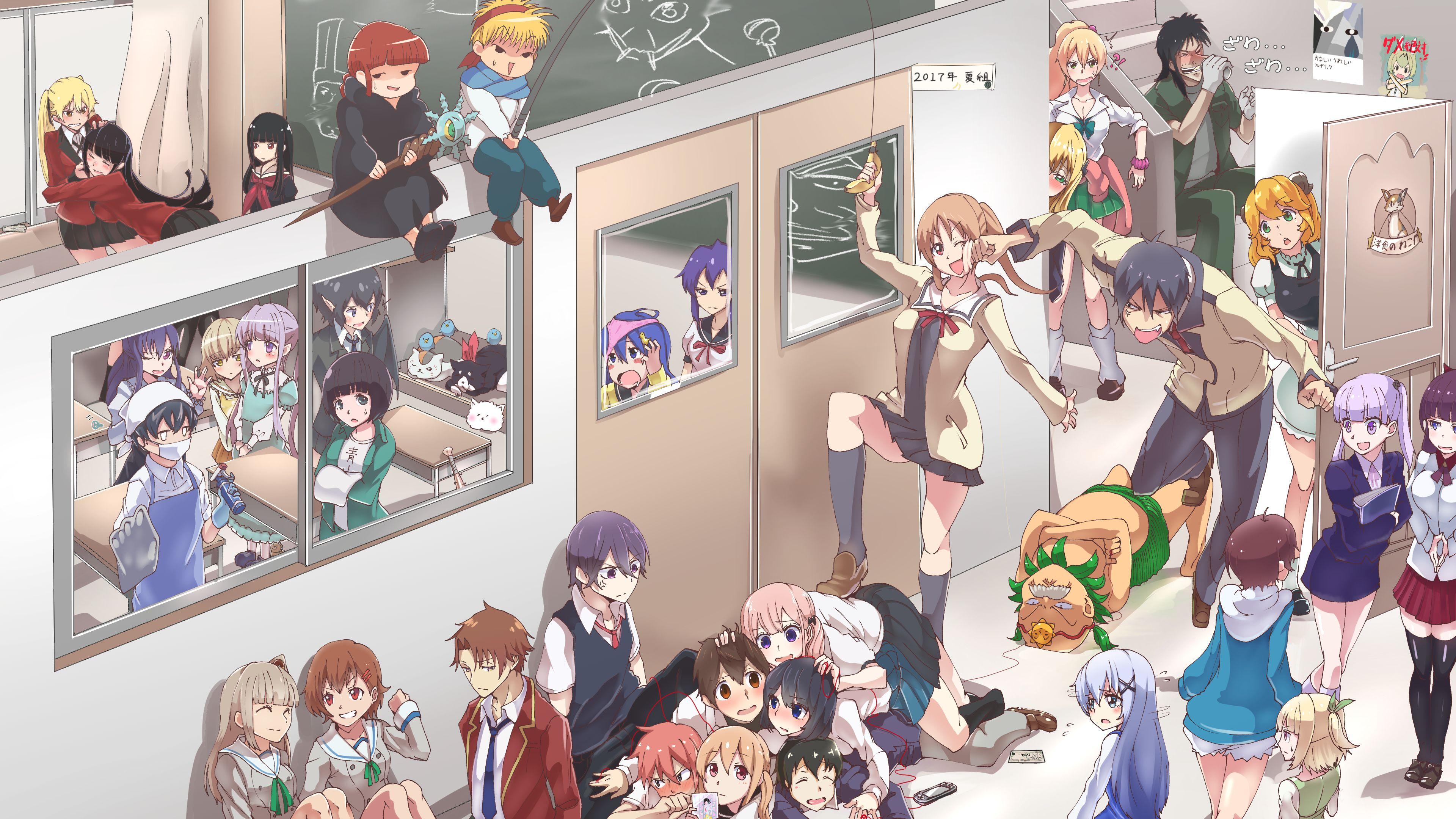 3840x2160 #Hajimete no Gal, #Jabami Yumeko, #Tenshi no Three Piece!, #anime boys, #Nejima Yukari, #Yame Yukana, #Isekai Shokudou, #Youkoso Jitsuryoku Shijou Shugi no Kyoushitsu e, #Karen Tendou, #Natsume Yuujinchou, #New Game!, #