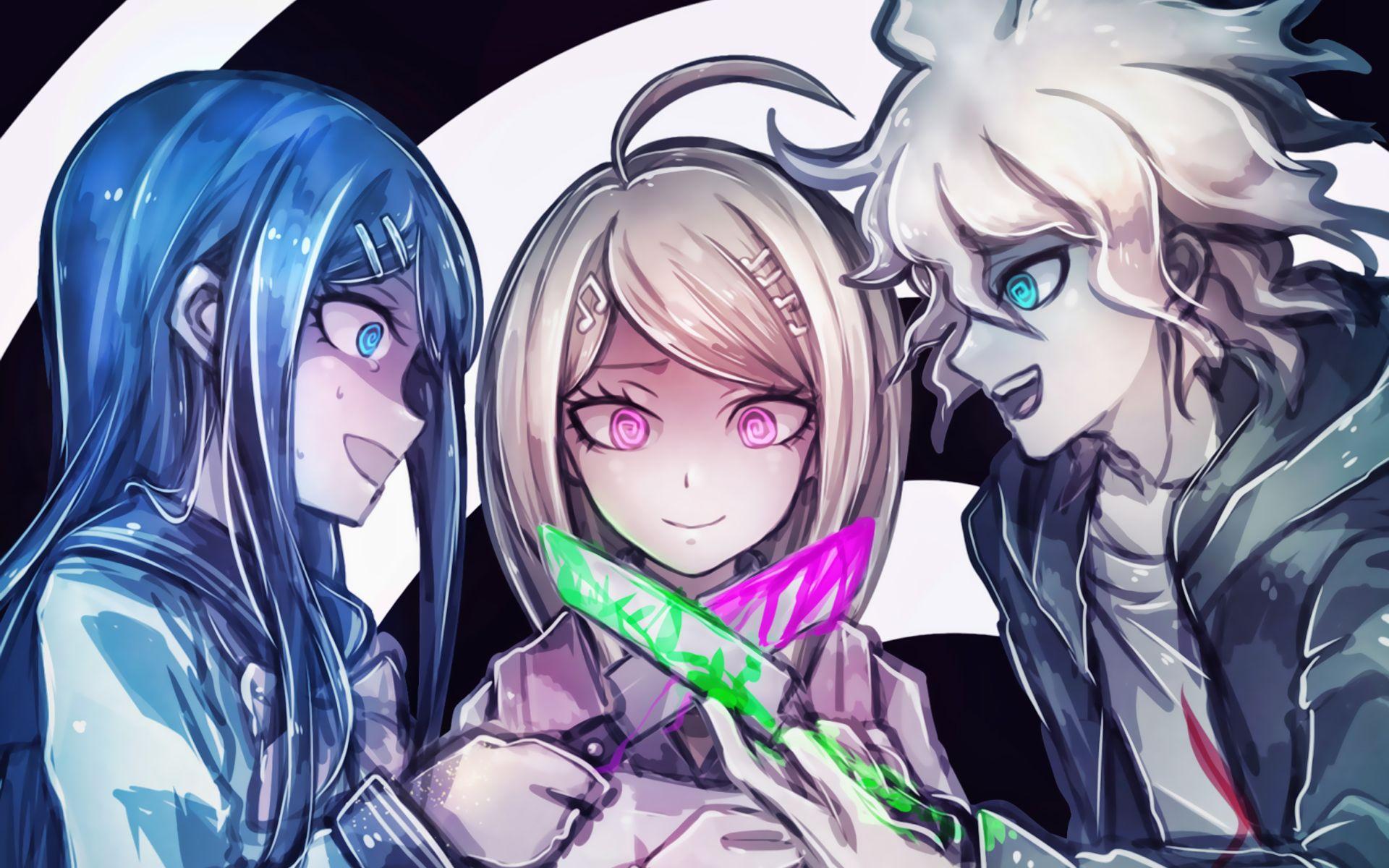 1920x1200 Download wallpaper Nagito Komaeda, Kaede Akamatsu, Sayaka Maizono