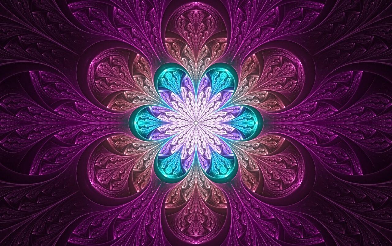 1280x804 Fractal Blossom Purple & Green wallpaper. Fractal Blossom Purple