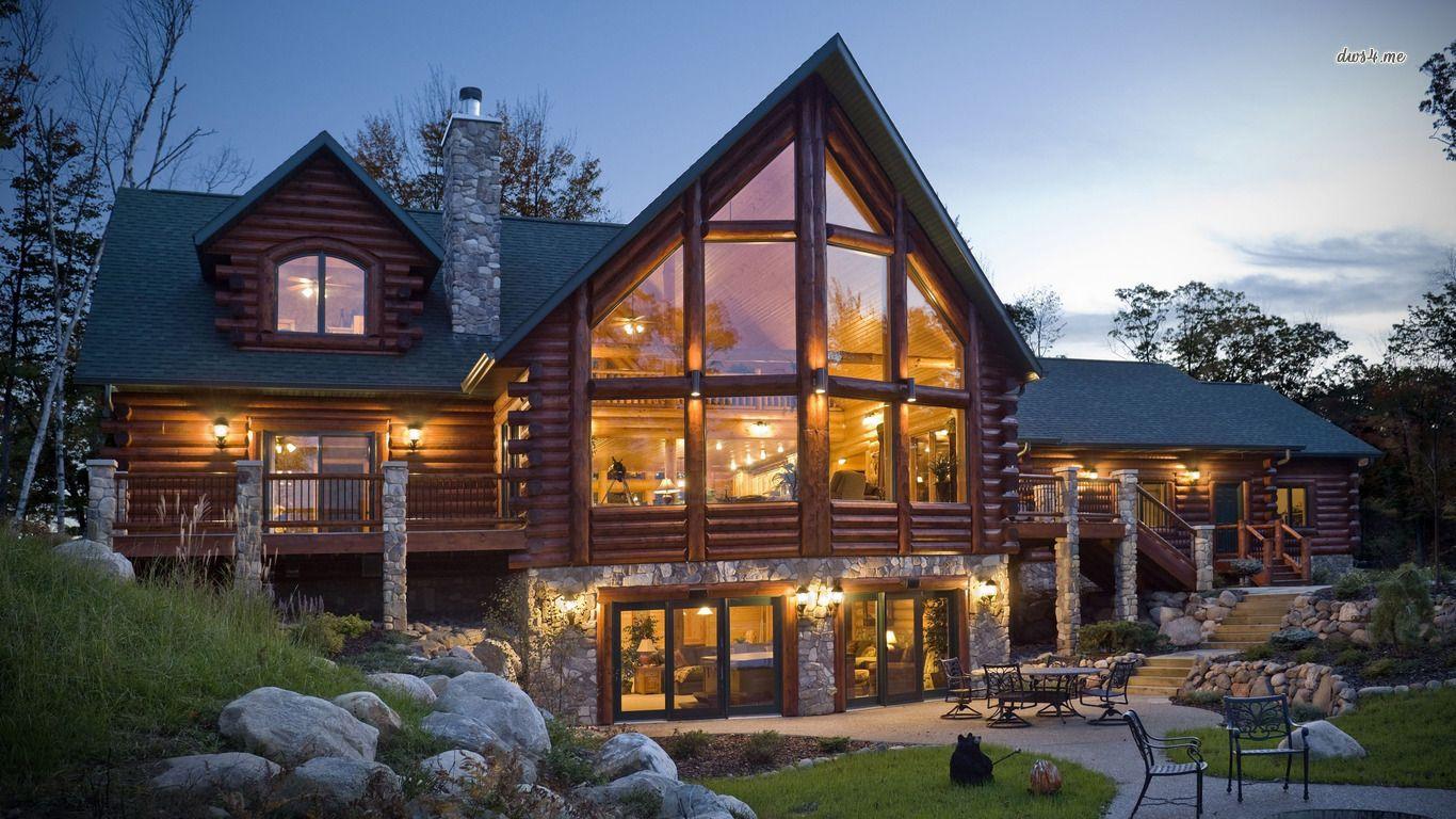 1366x768 Log cabin wallpaper Pin HD Wallpaper. Pin HD Wallpaper