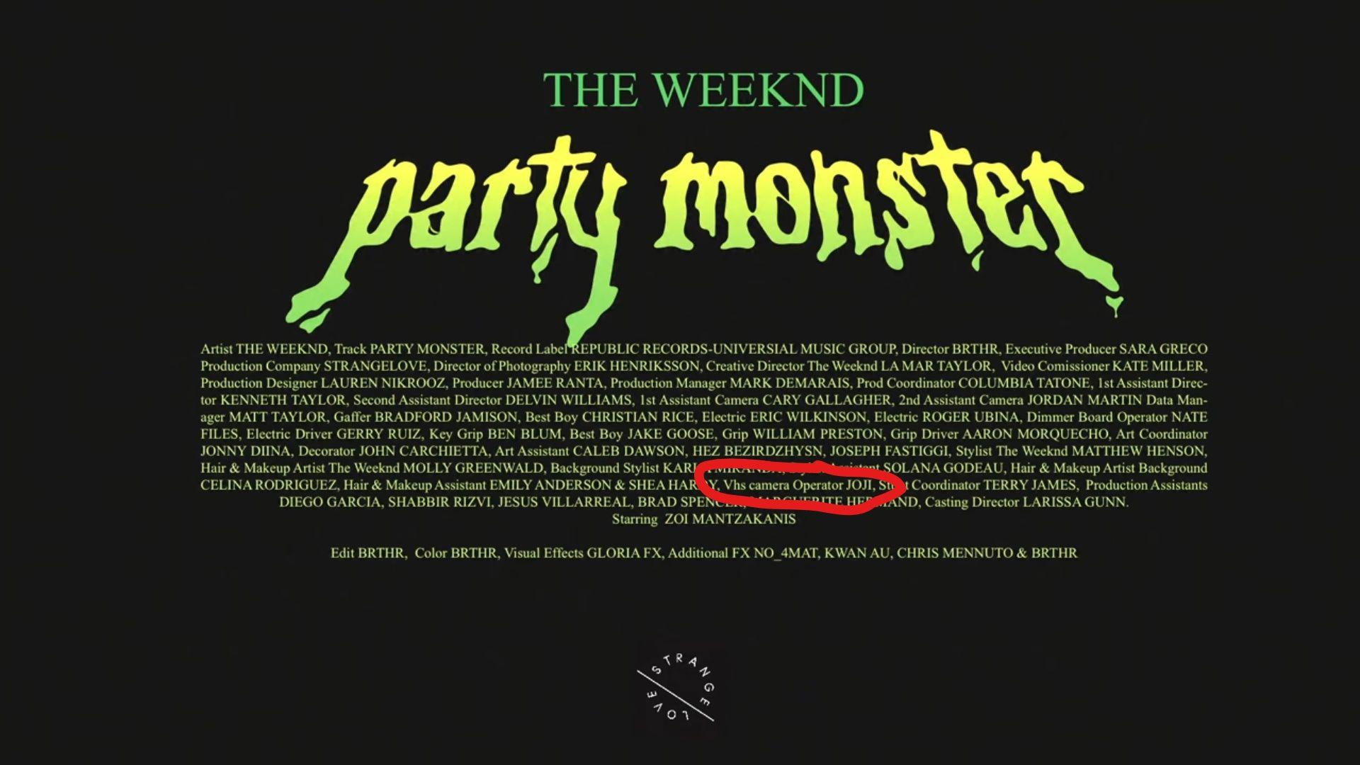 The monster текст. Party Monster the Weeknd. Party Monster the Weeknd обложка. Joji and the Weeknd. The Weeknd VHS.