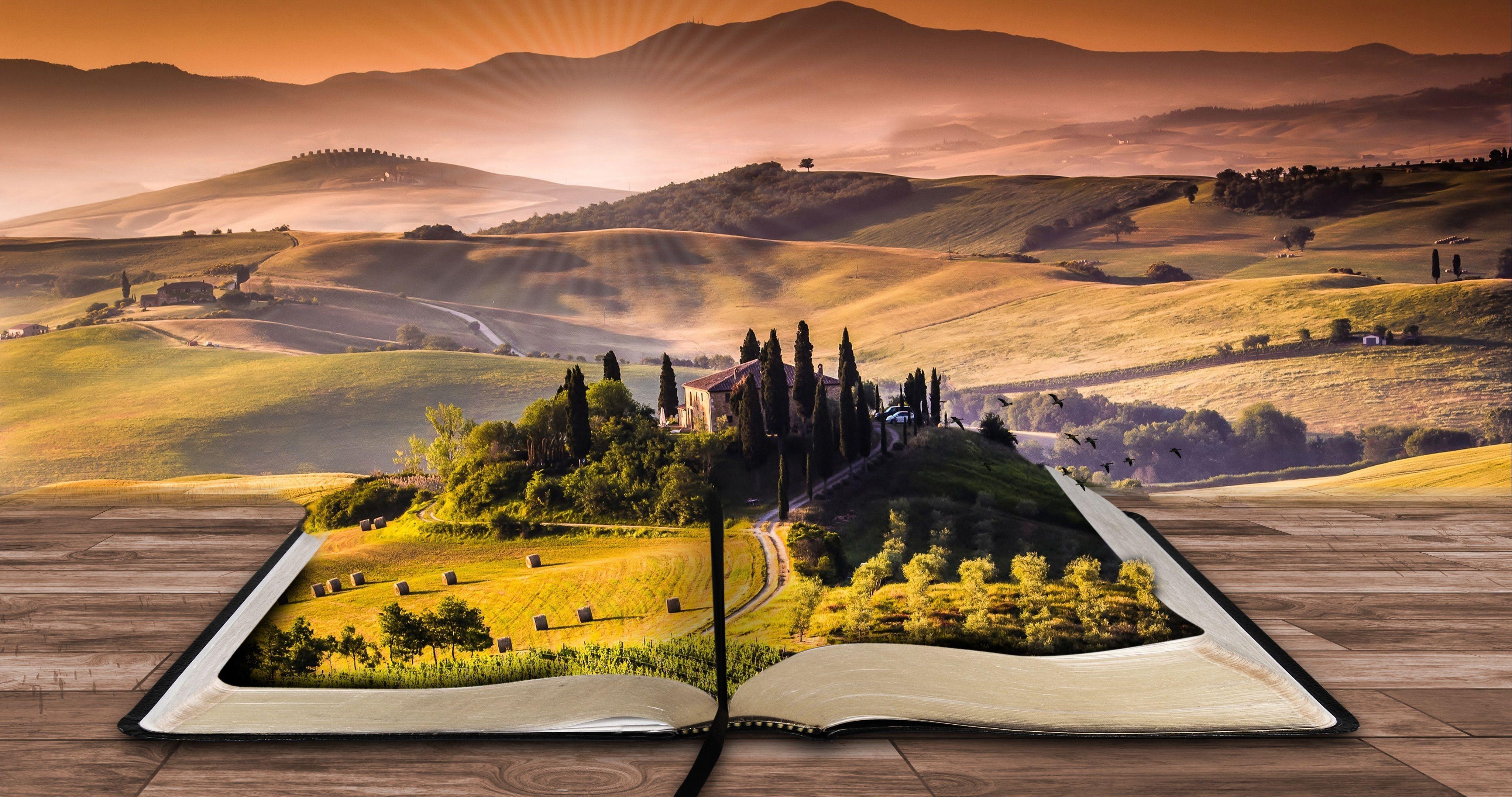 4096x2160 #Landscape, K, #Book, #Scenery. Creative Graphics