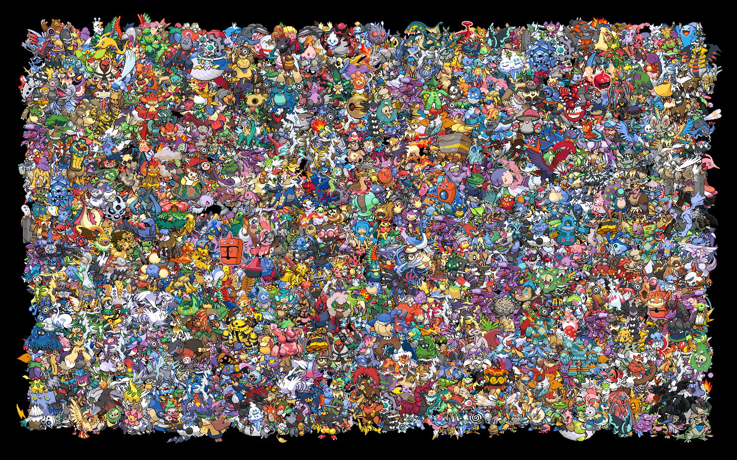 1440x900 Wallpaper of all 649 Pokémon sprites