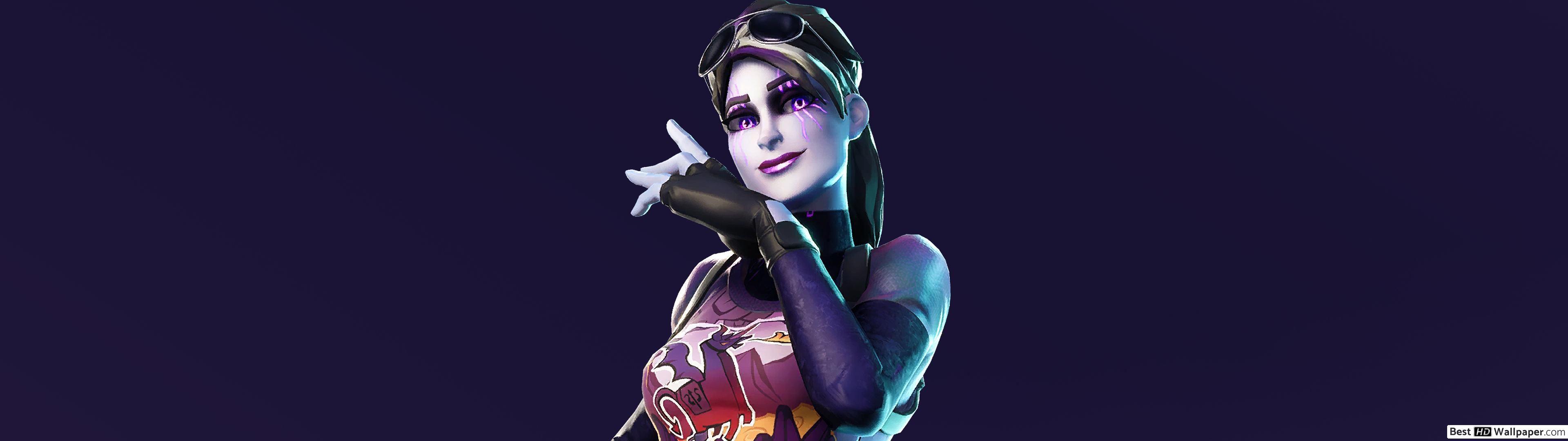 3840x1080 Lady Warrior of Fortnite HD wallpaper download