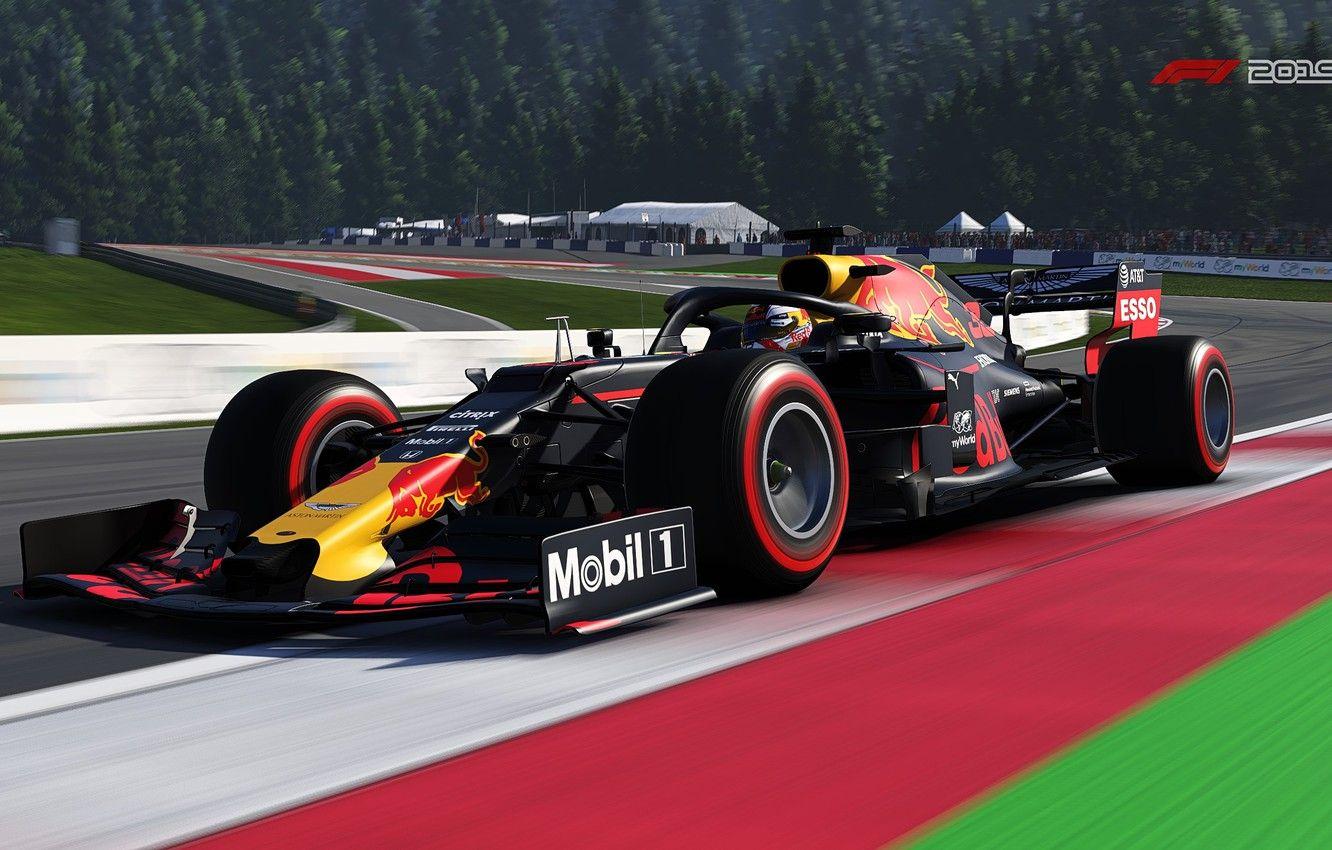 1332x850 Wallpaper speed, track, turn, tribune, racing car, F1 Red