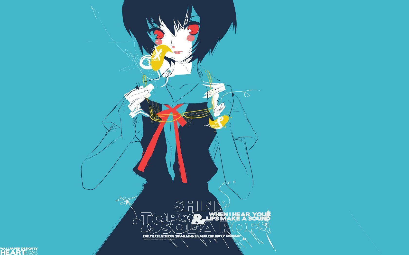 1680x1050 Abstract Anime Girls Blue Minimalistic Neon Genesis Evangelion Rei