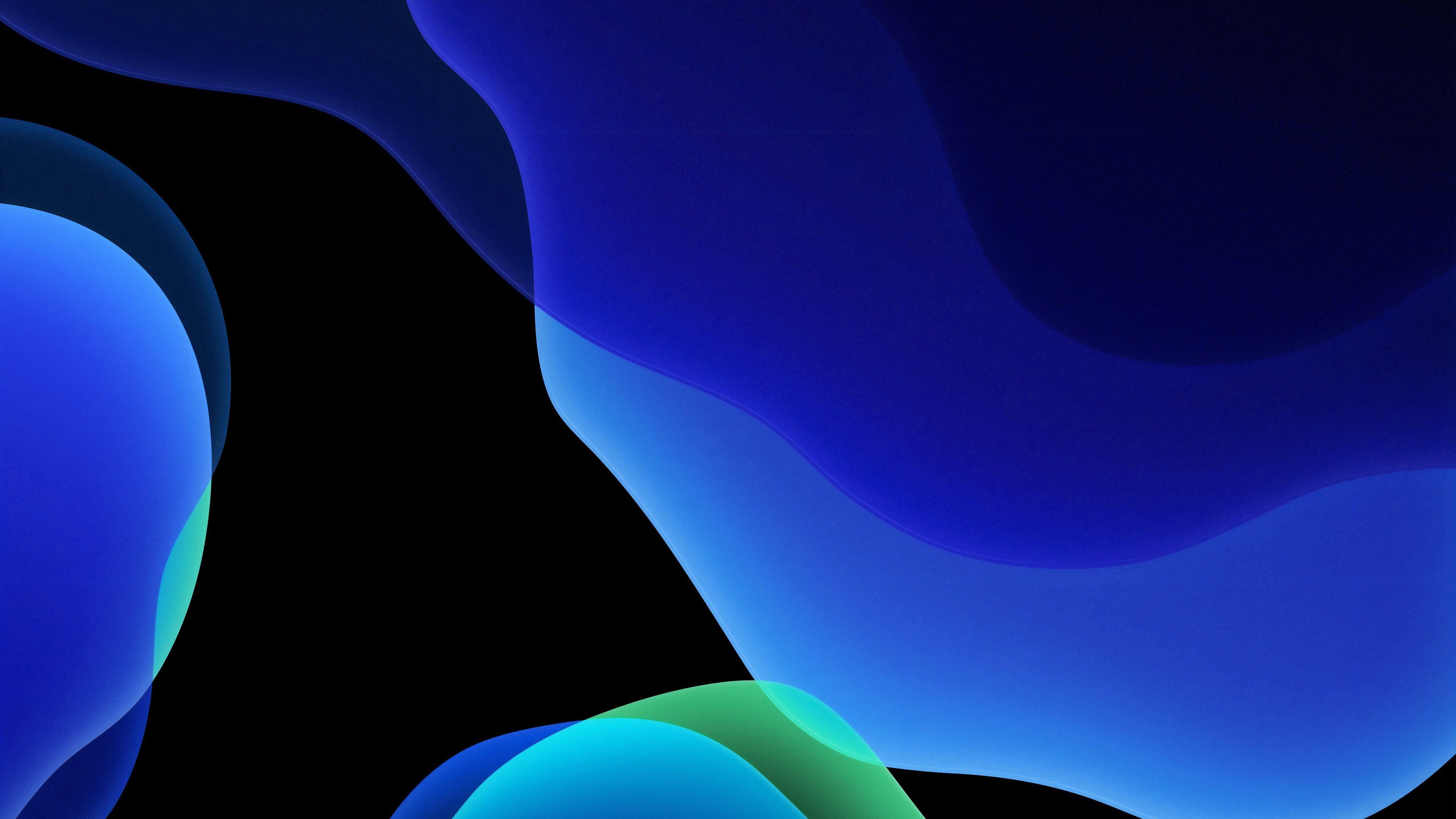 5120x2880 Màu xanh đậm Hình nền iOS 13 của Apple, Hình nền 4K trừu tượng HD