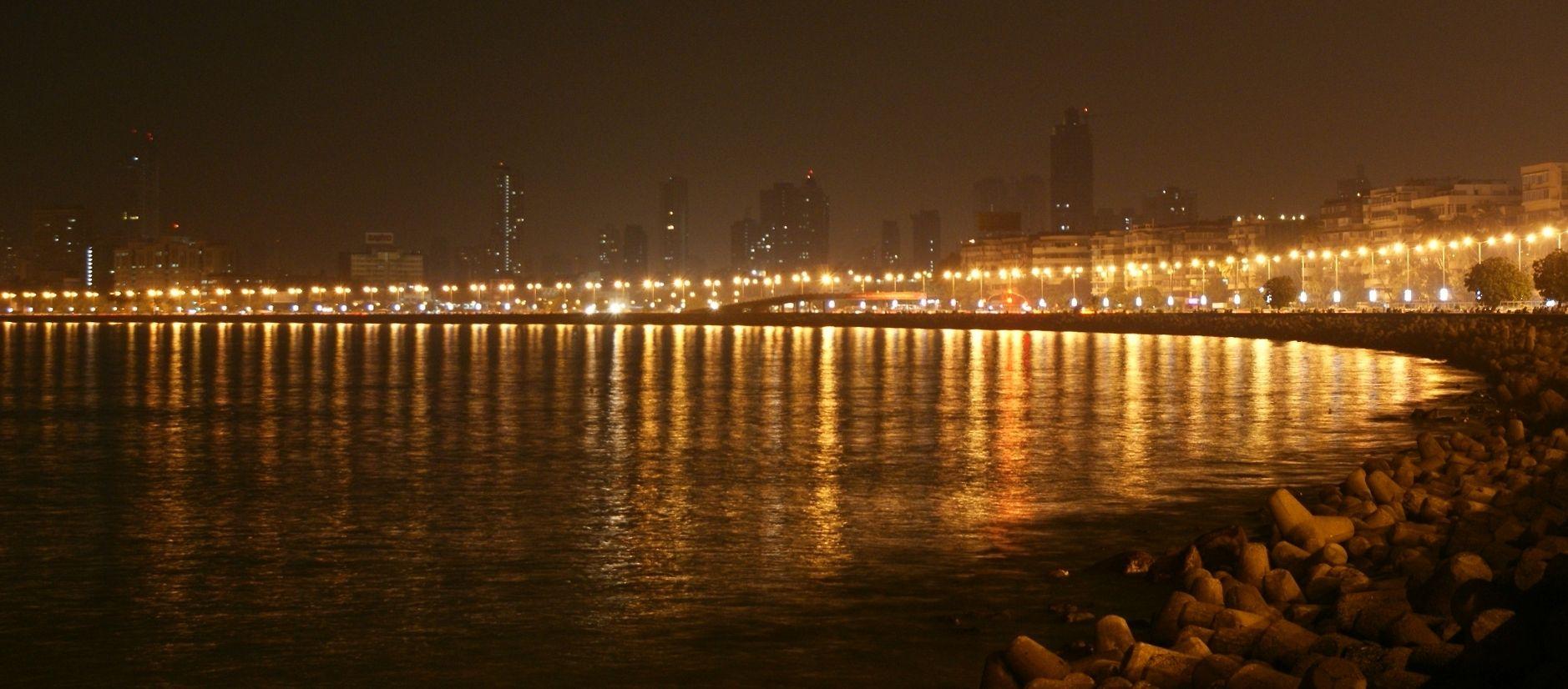 1878x826 Marine Drive Mumbai Night View Wallpaper 28325
