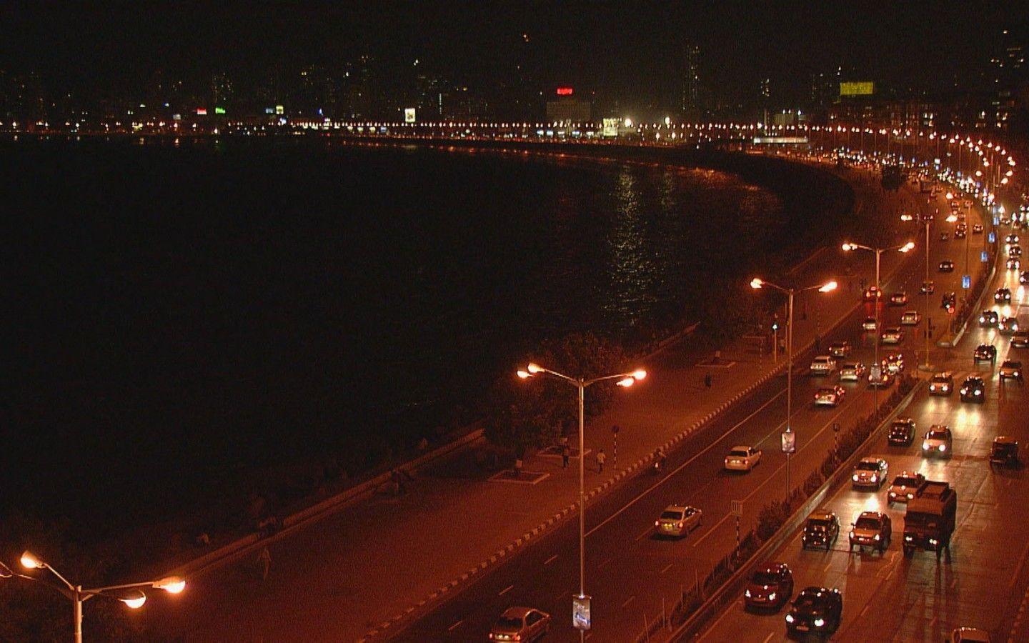 1440x900 Marine Drive in Mumbai at night India of Asia Wallpaper 1440x900