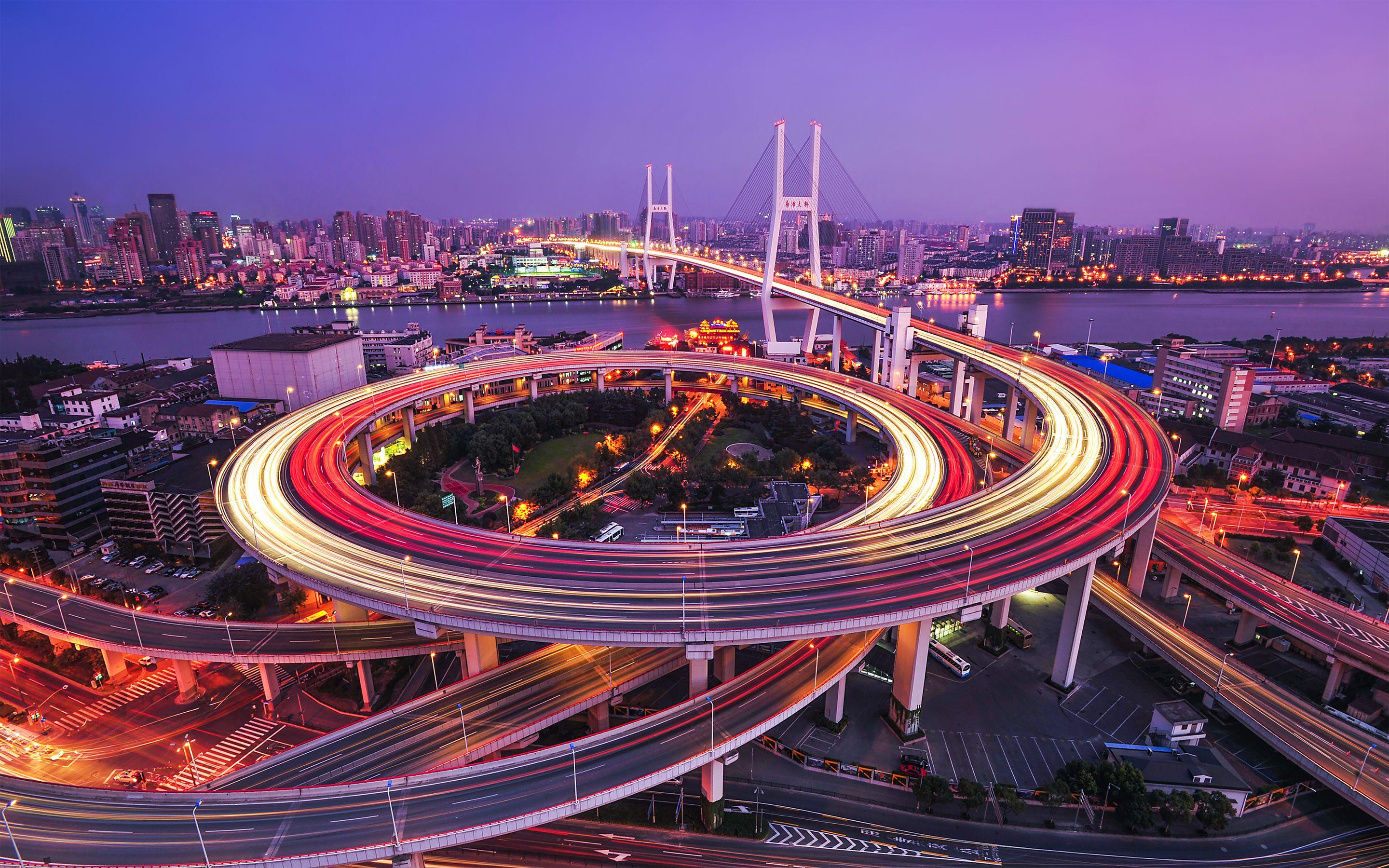 2880x1800 Nanpu Bridge Huangpu River Shanghai Wallpaper