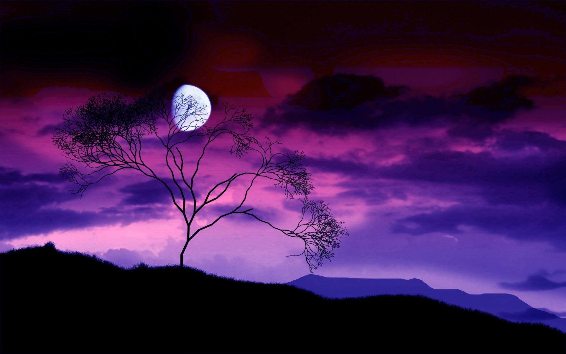 1920x1200 Background, myspace, wallpaper, tree, autumn, moon, favorites, behind