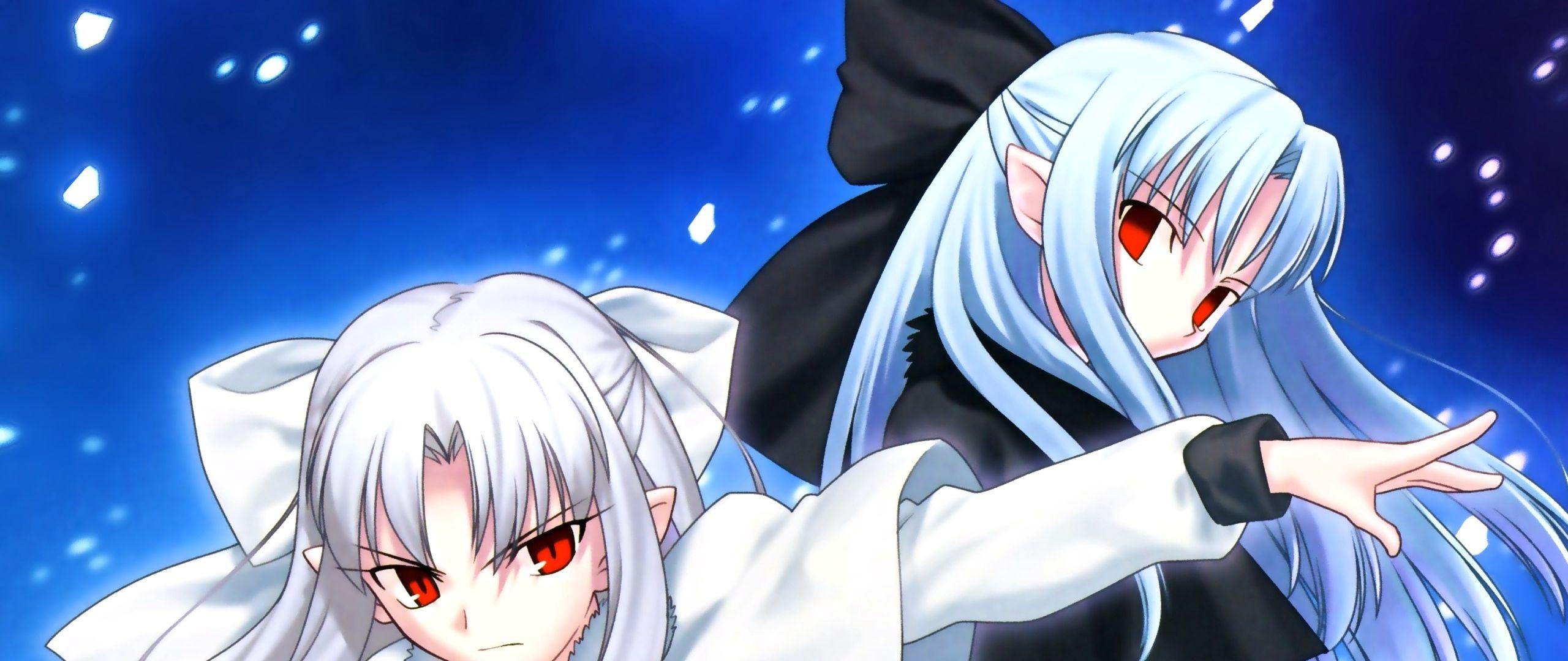 2560x1080 Download wallpaper 2560x1080 girl, melty blood, look, posture