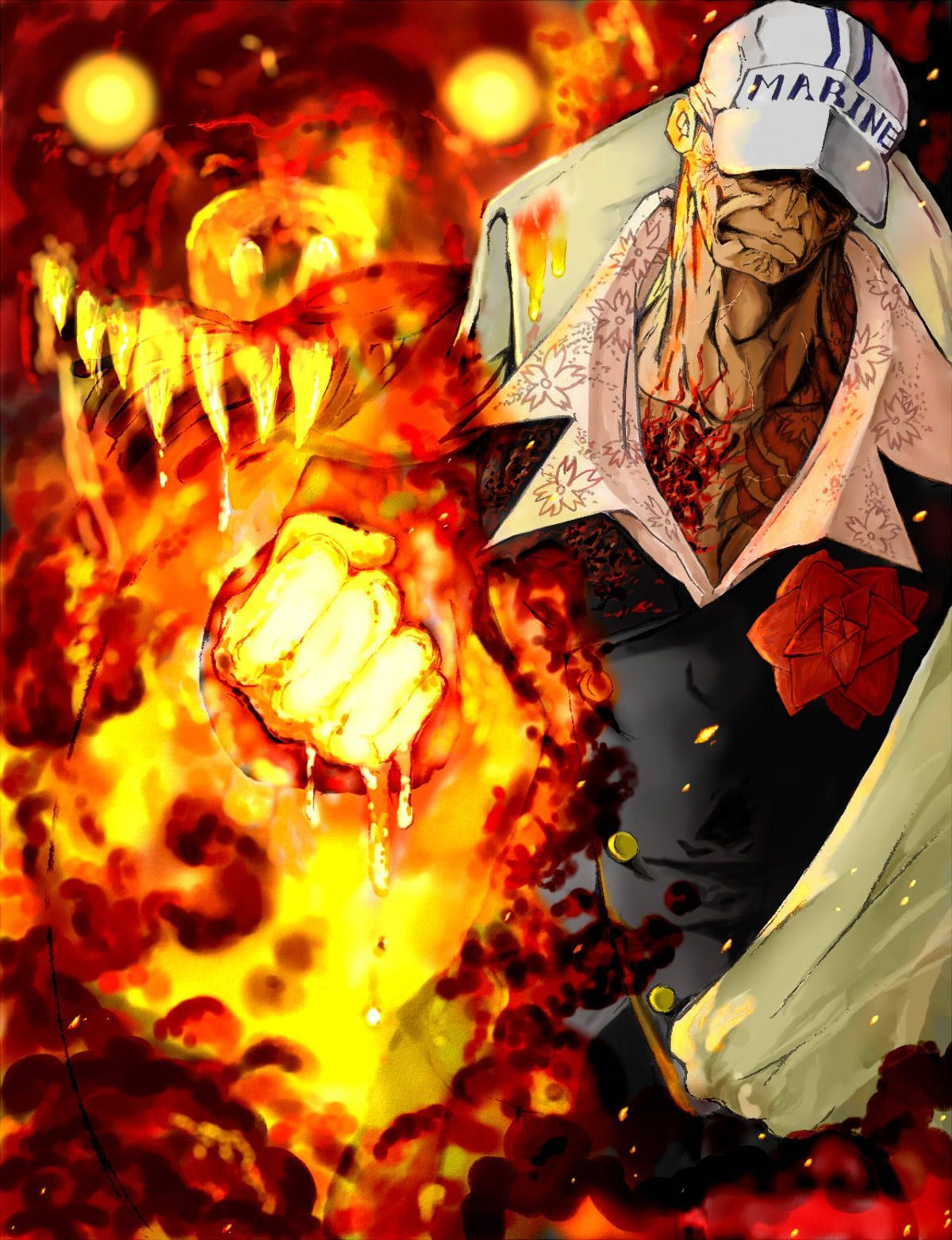 1200x1562 Download Akainu Magma Mimicry Wallpaper