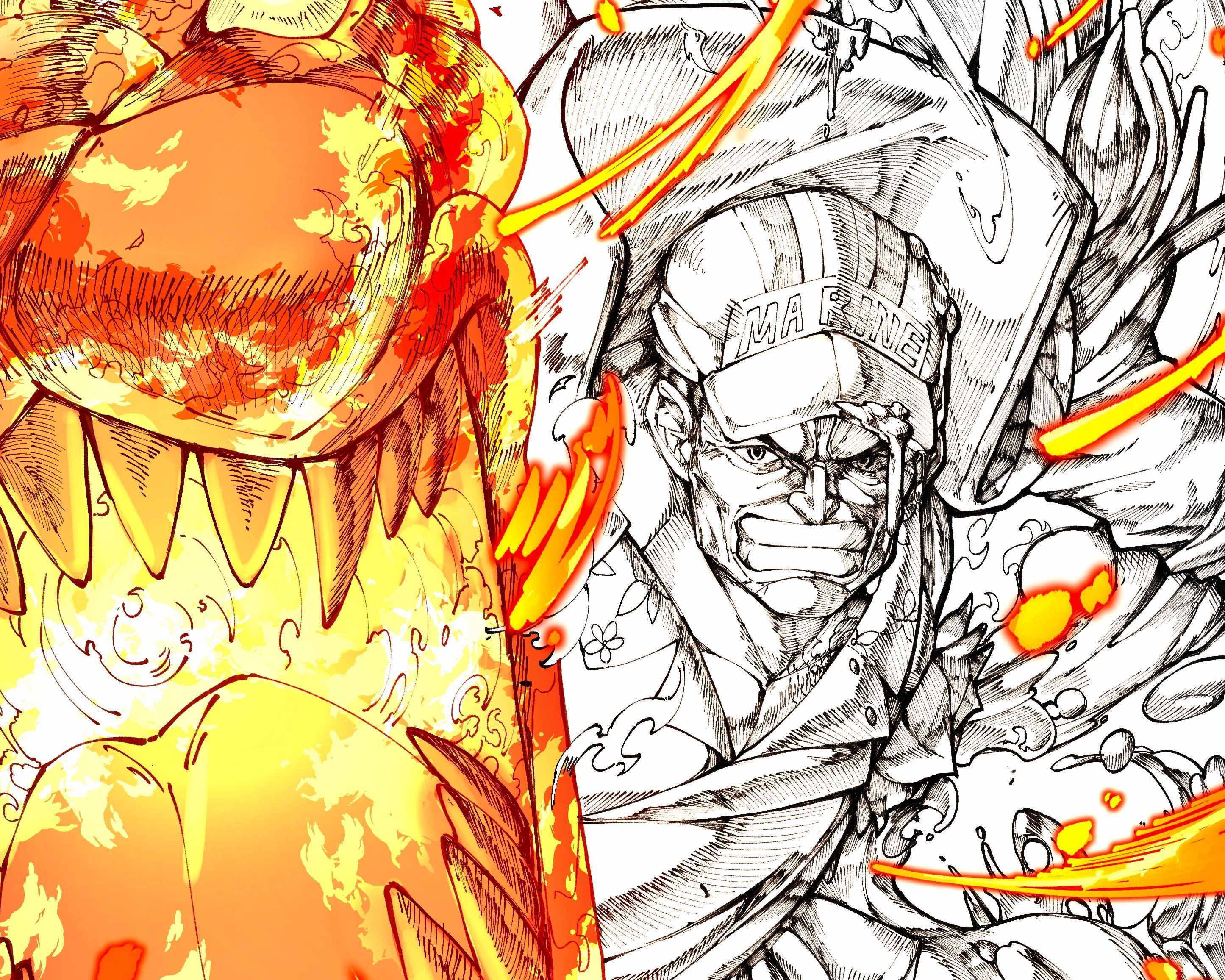 2891x2313 Download Akainu (One Piece) Anime One Piece HD Wallpaper by さとし【SATOSHI】