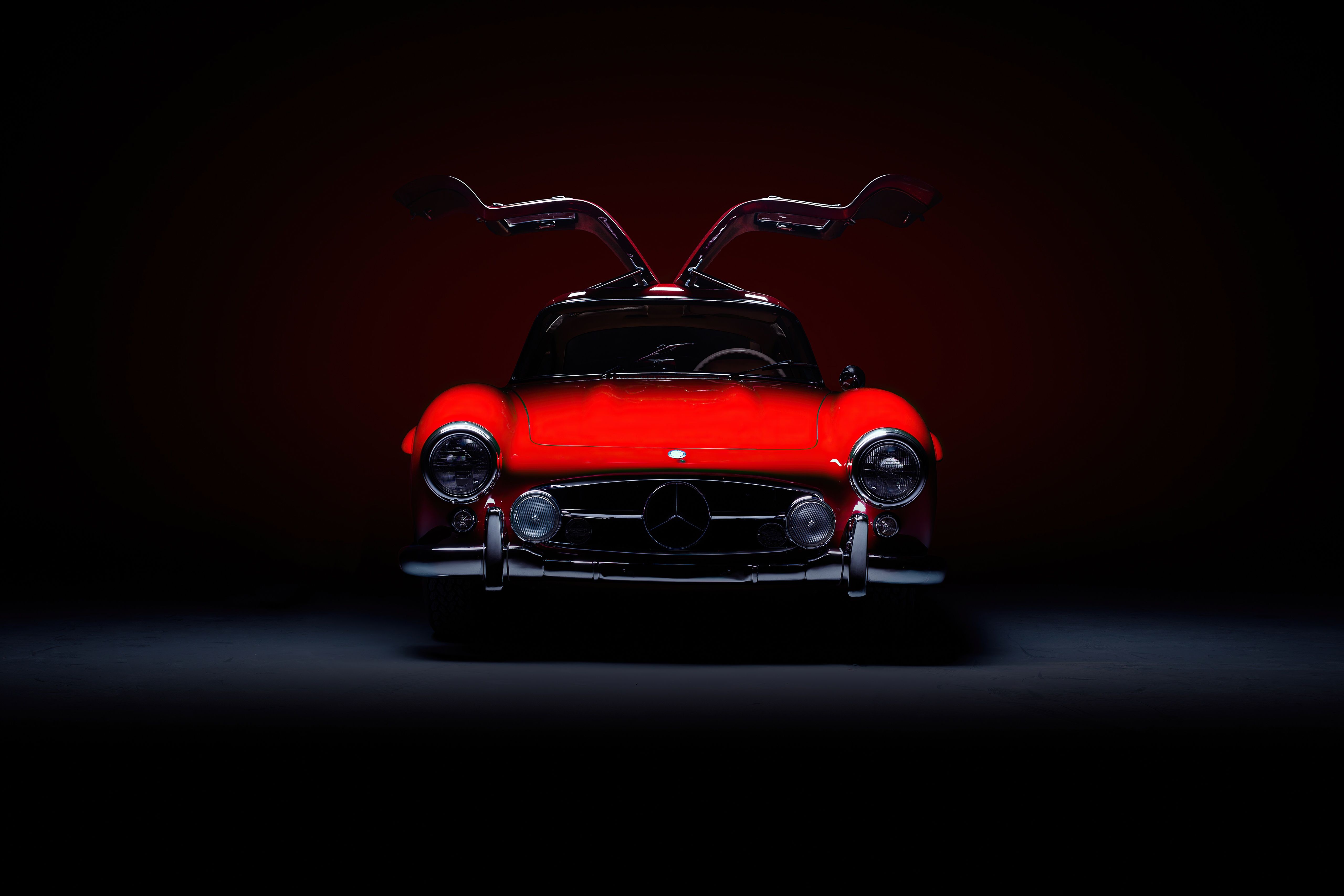 5120x3413 Wallpaper Mercedes Benz, Red, 300SL, Mercedes Benz 300 SL, Gullwing, Front View For Mobile And Desktop, Section Mercedes, Resolution 5120x3413