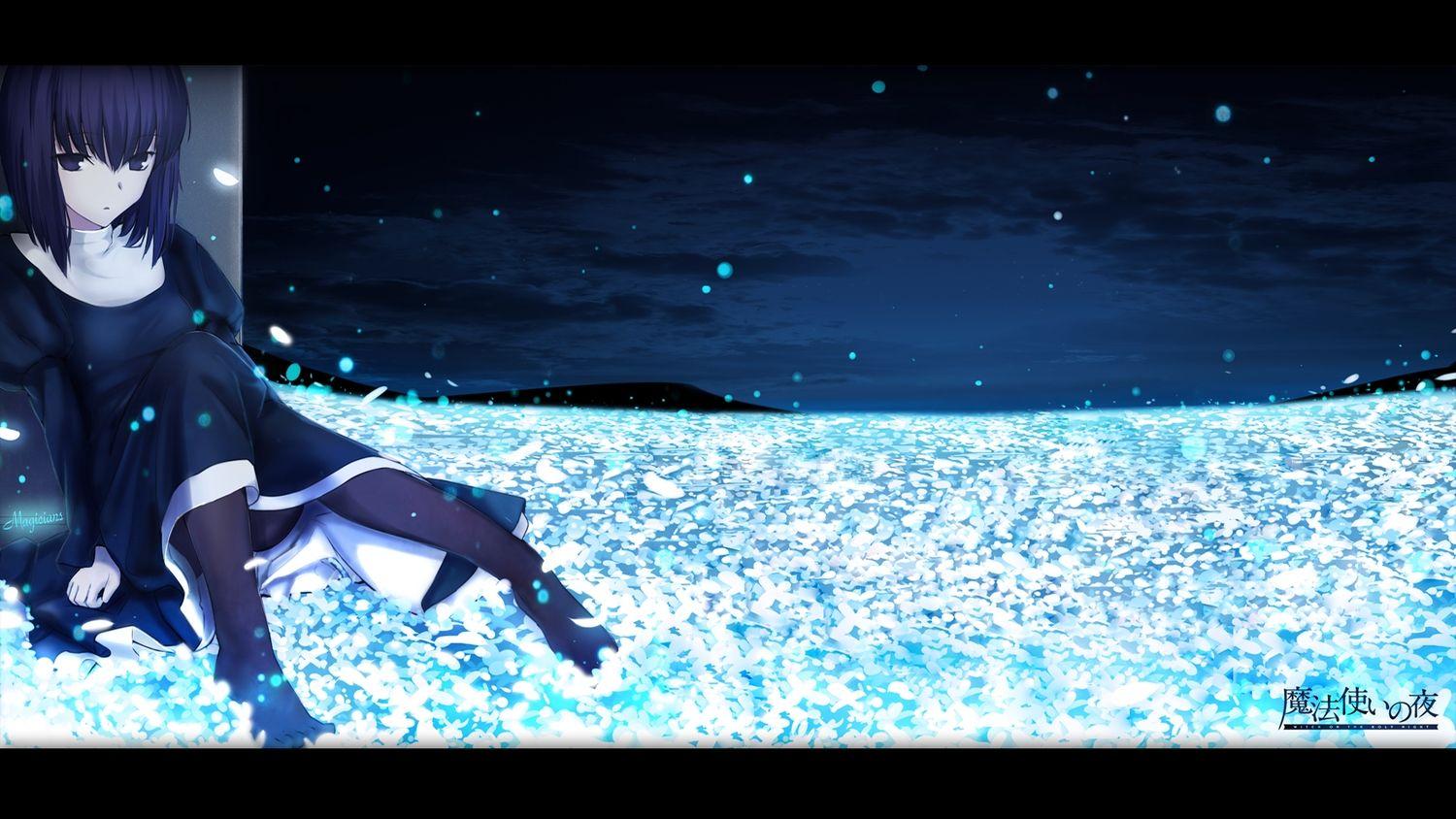 1500x844 black hair dress kuonji alice magicians mahou tsukai no yoru night