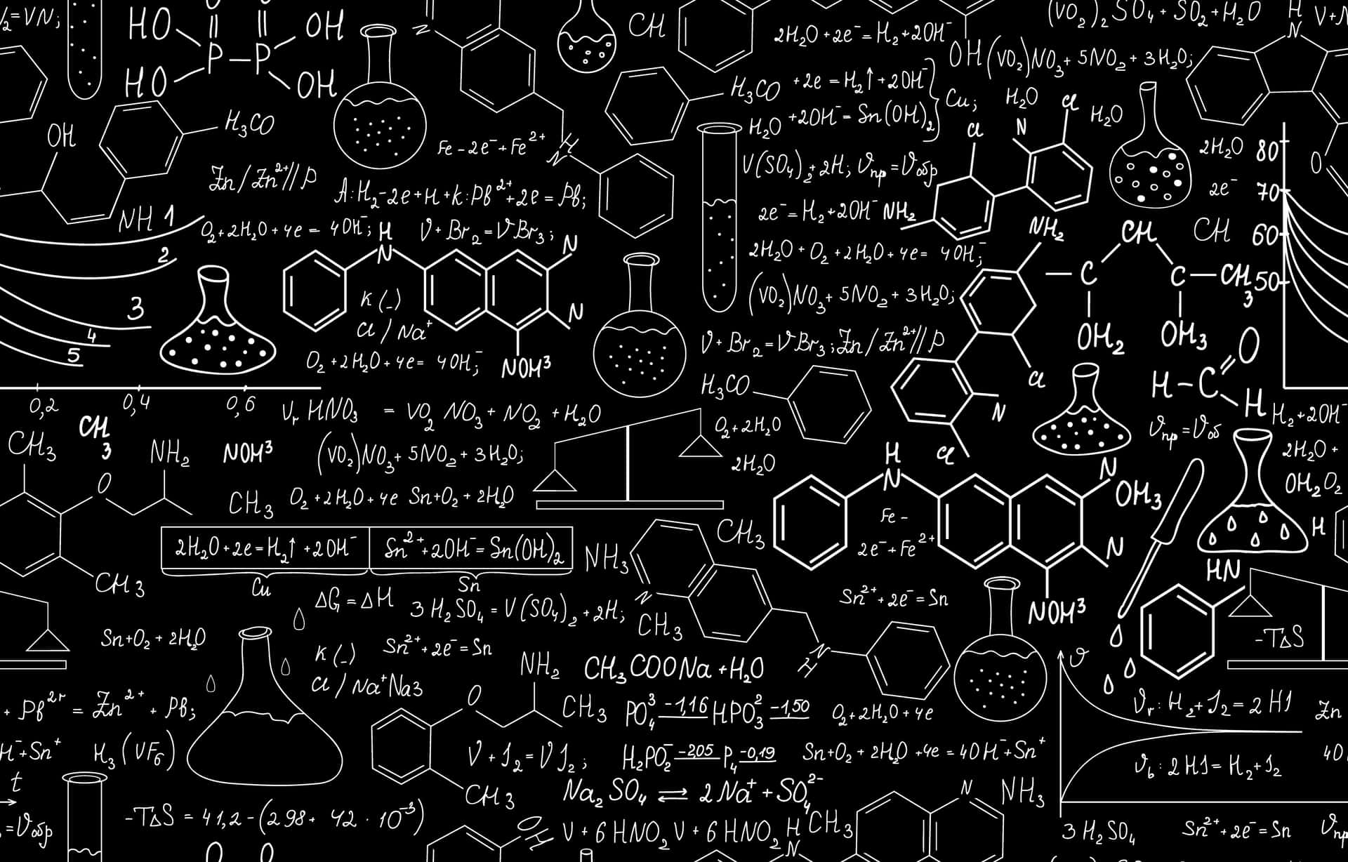 1920x1228 Download A Black Background With Many Scientific Formulas On It