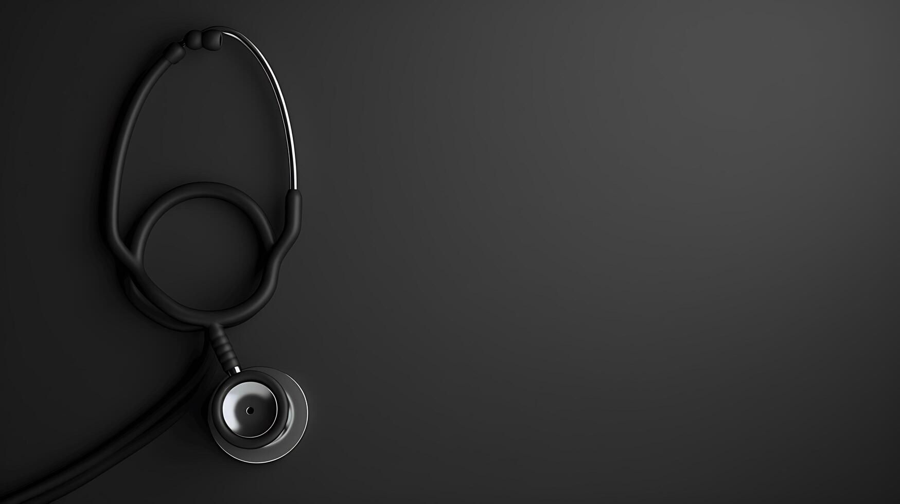 1749x980 Stethoscope on a Dark Surface with a Minimalistic Design Showcasing Healthcare Instrument for Medical Professionals in a Modern Setting
