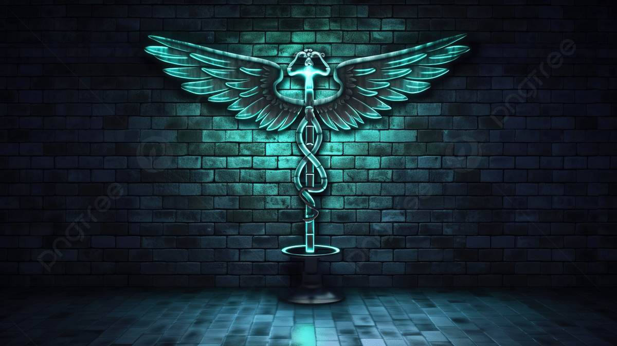 1200x673 3D Render Of Medical Caduceus Symbol Illuminated As Scales Against A Dark Wall Photo And Picture For Free Download