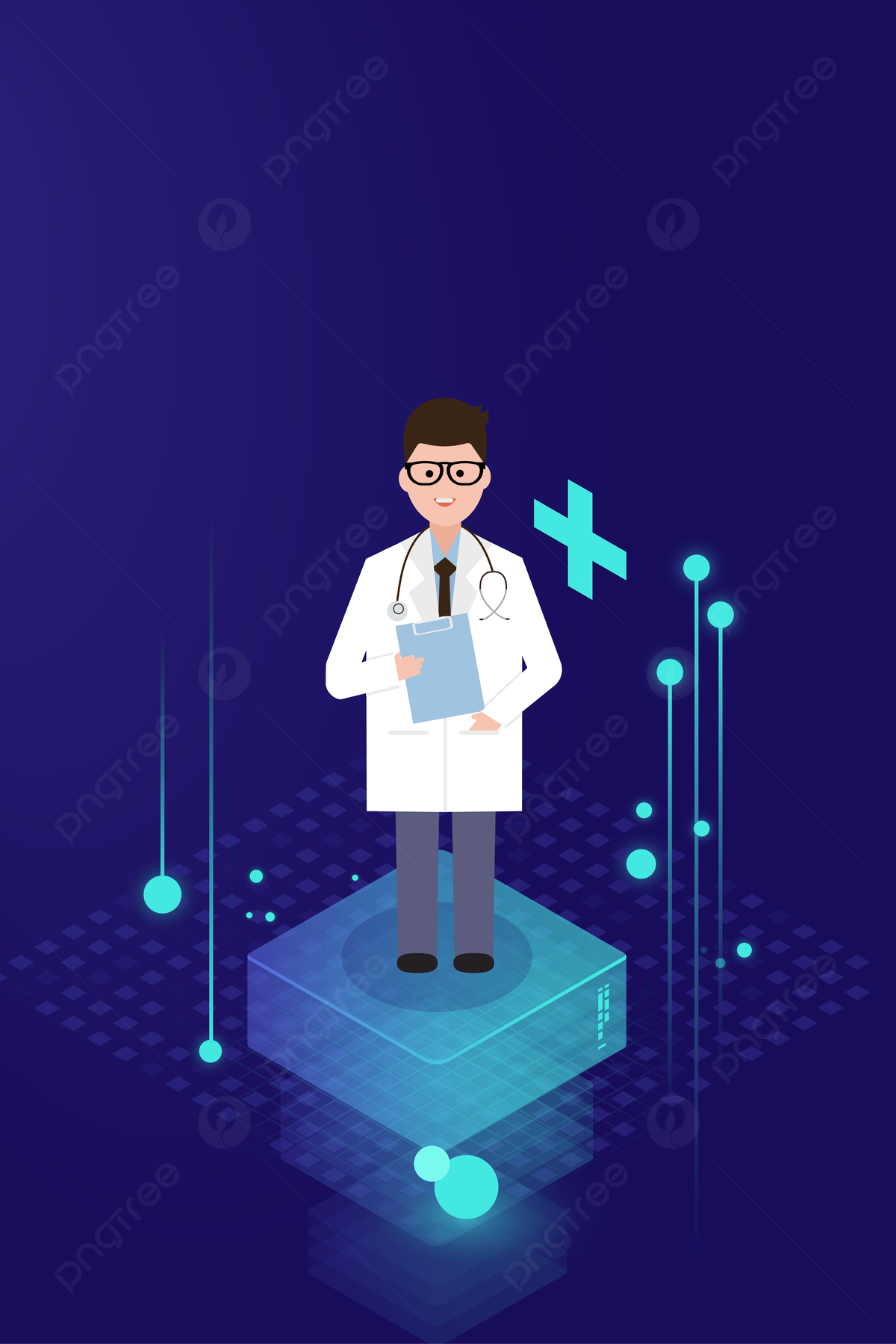 1200x1799 Spring Medical Dark Blue 2 5d Doctor Background Wallpaper Image For Free Download