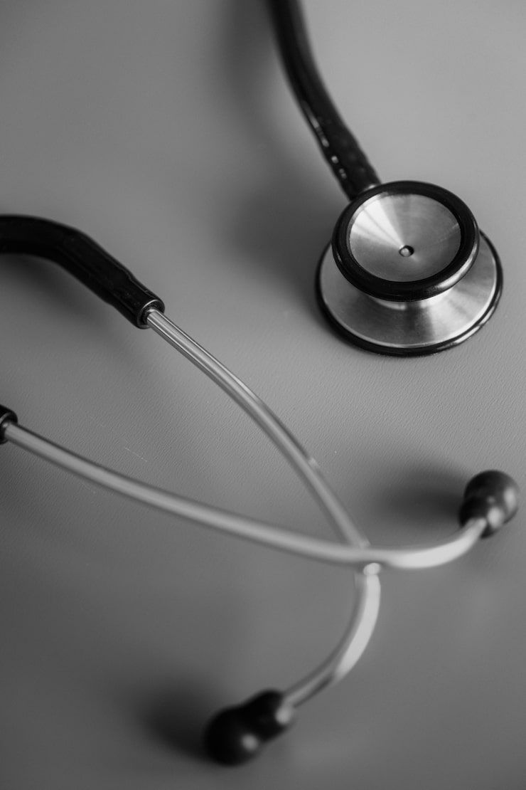 740x1110 Stethoscope on dark background Image