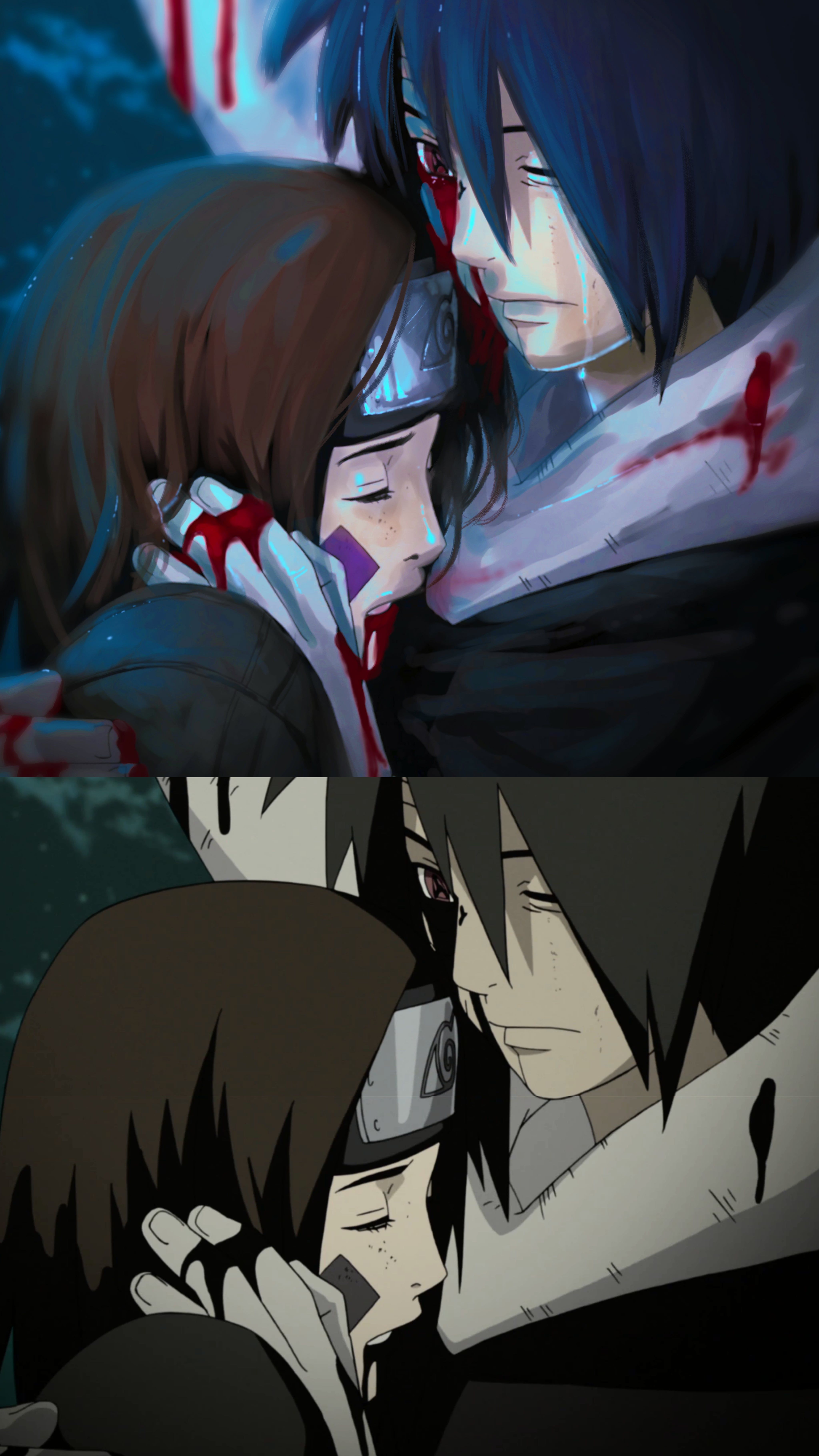 4096x7283 Rin x Obito (i tried coloring a shot from naruto shippuden. Hope you like it.)