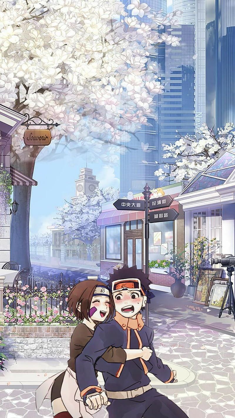 800x1421 Rin and Obito, anime, naruto, naruto shippuden, nature, HD phone wallpaper