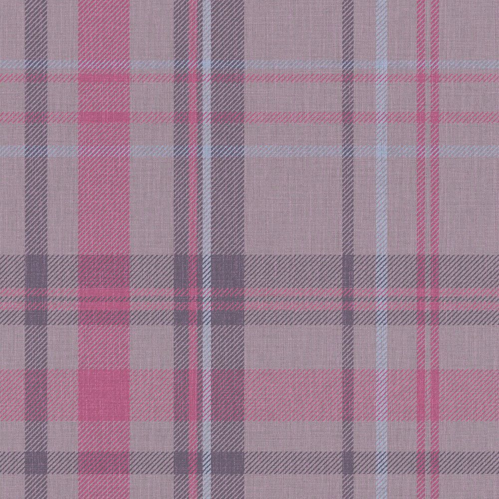 1000x1000 Sample of Royal Plaid Wallpaper in Heather, Rich Plum and Sky Blue