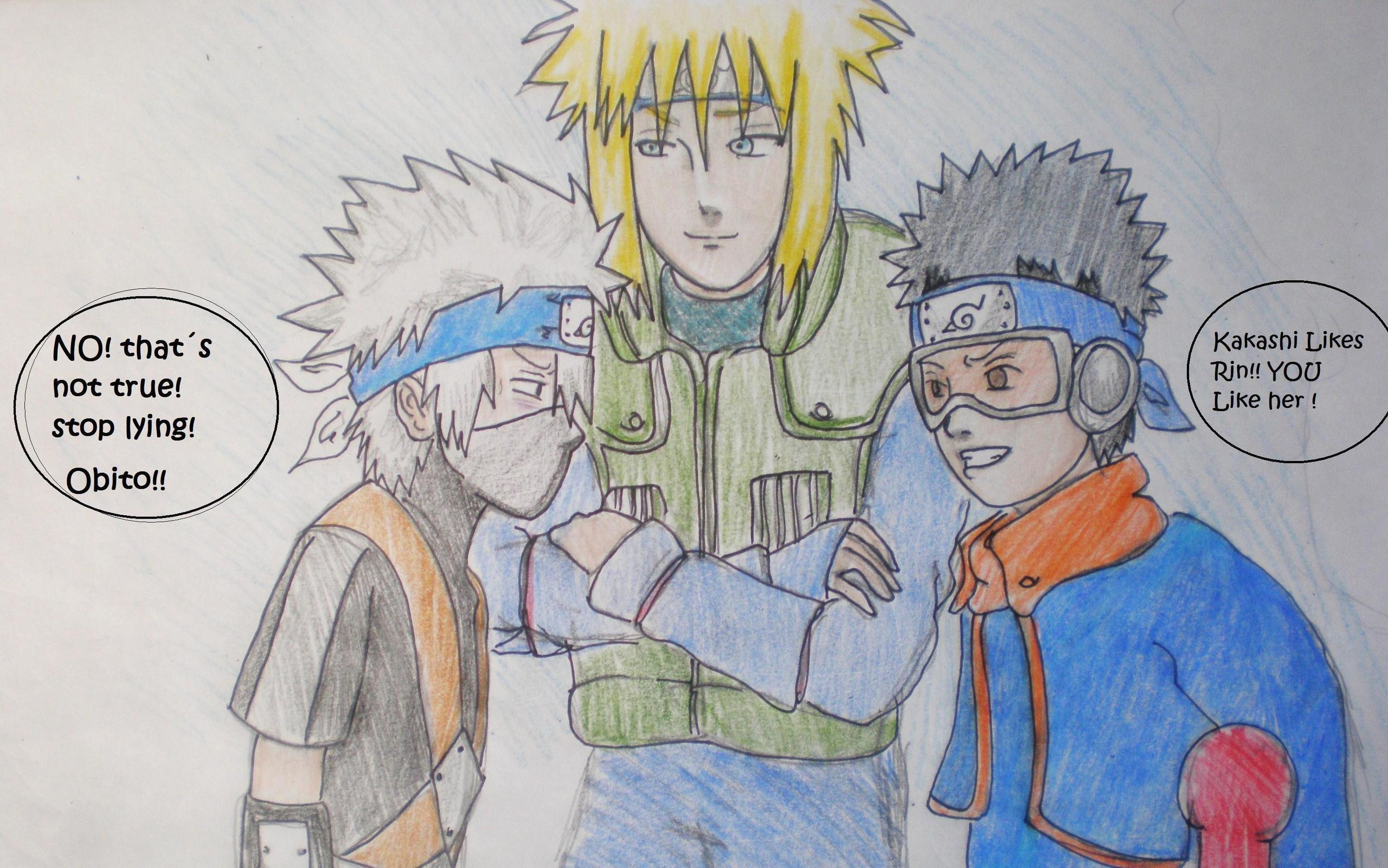 2560x1602 Kakashi, Obito and Minato Fan Art