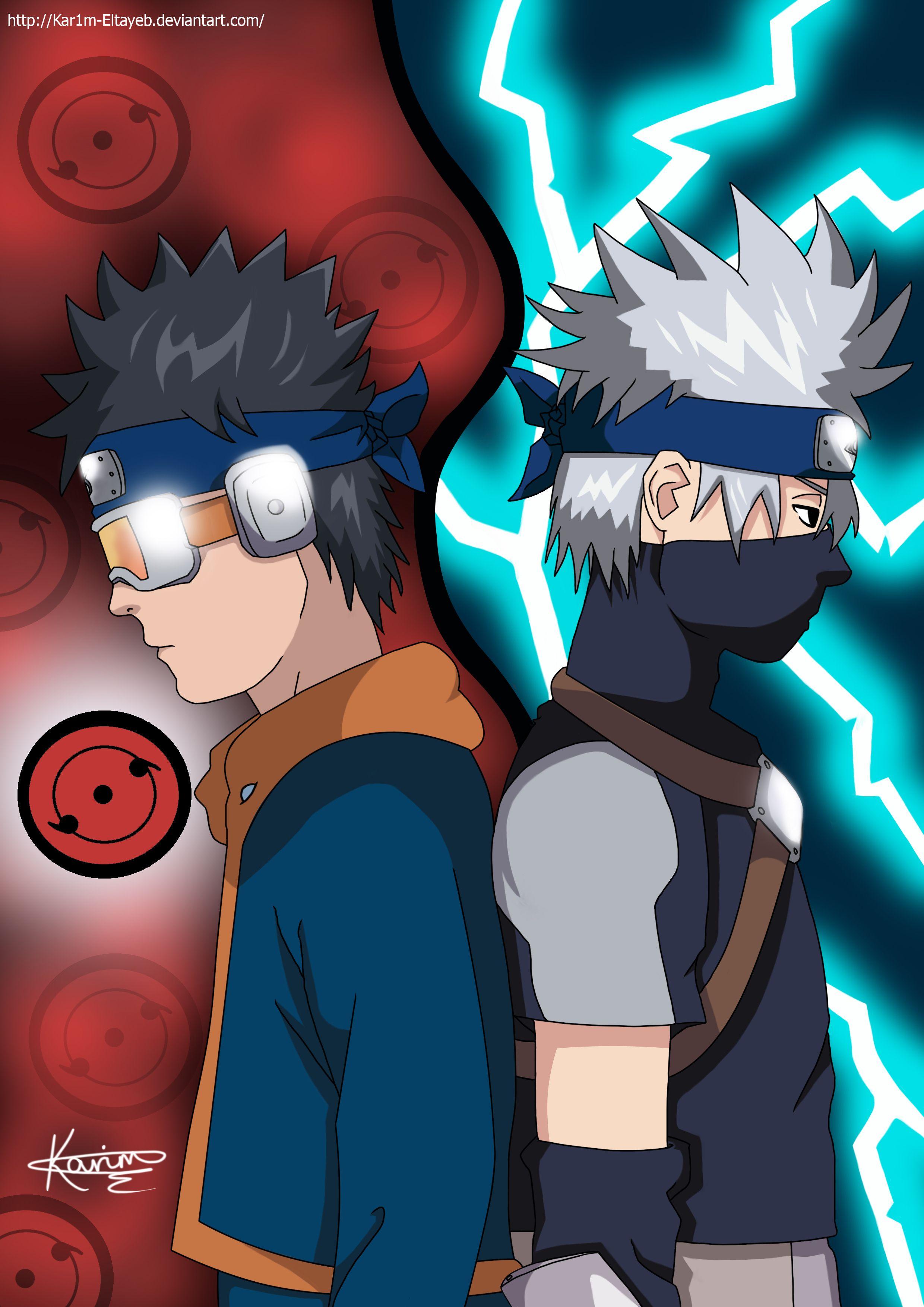 2480x3508 Kakashi and Obito Wallpaper
