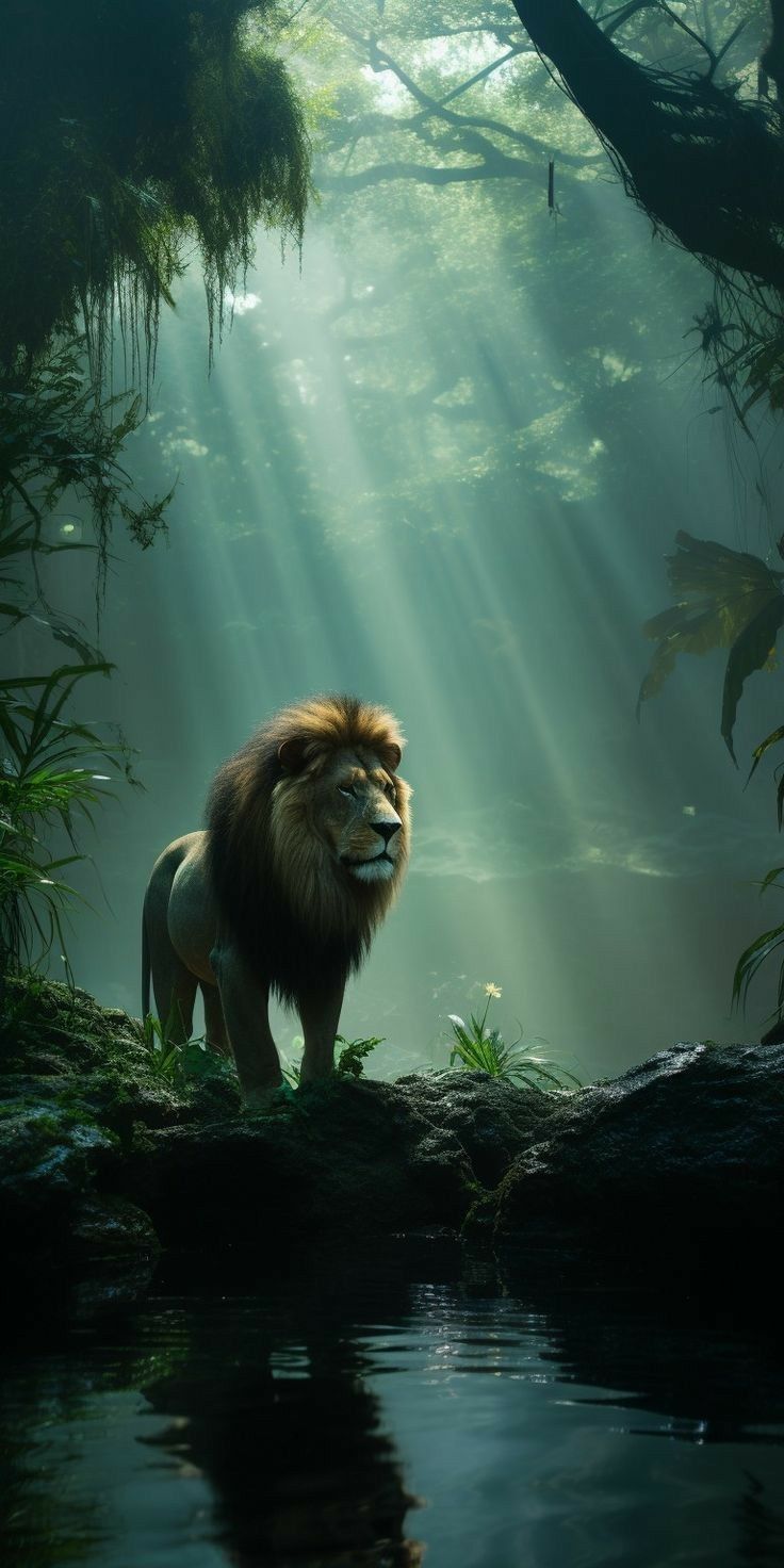 736x1472 Lion Wallpaper