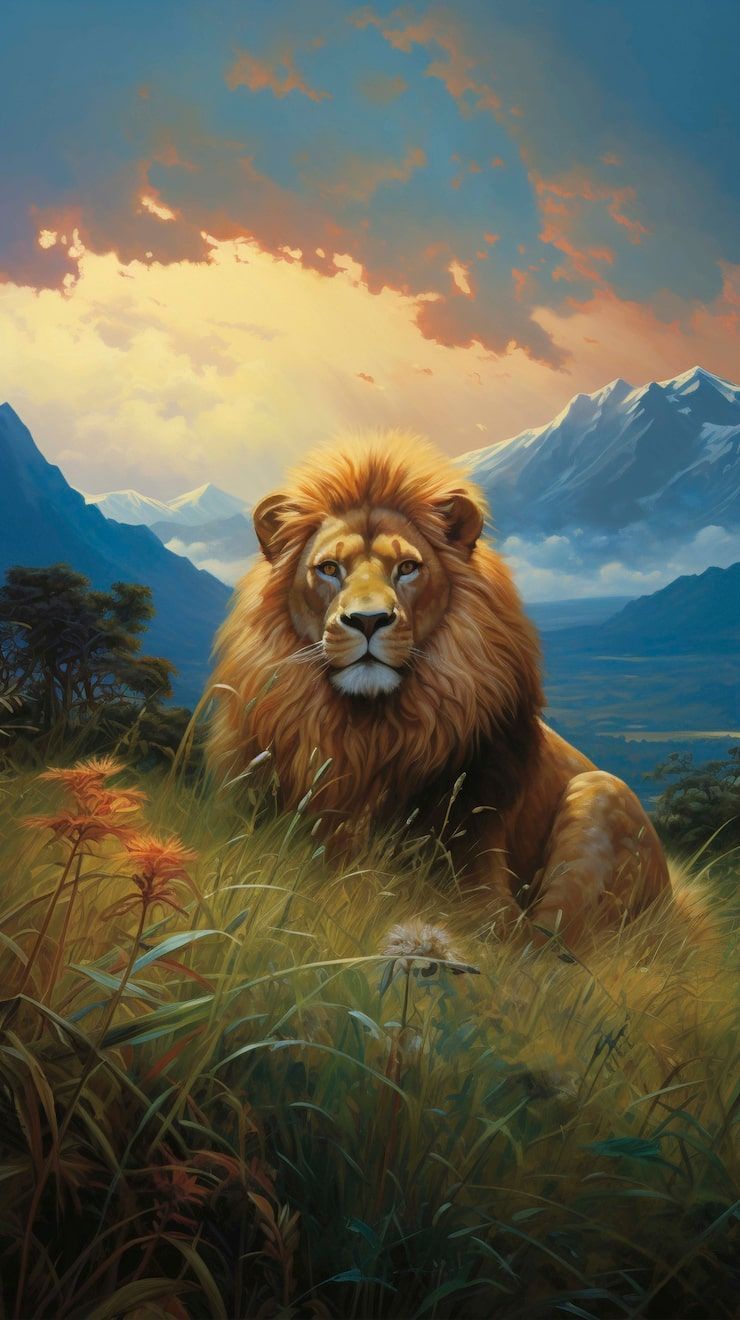 740x1320 Standing lion Image