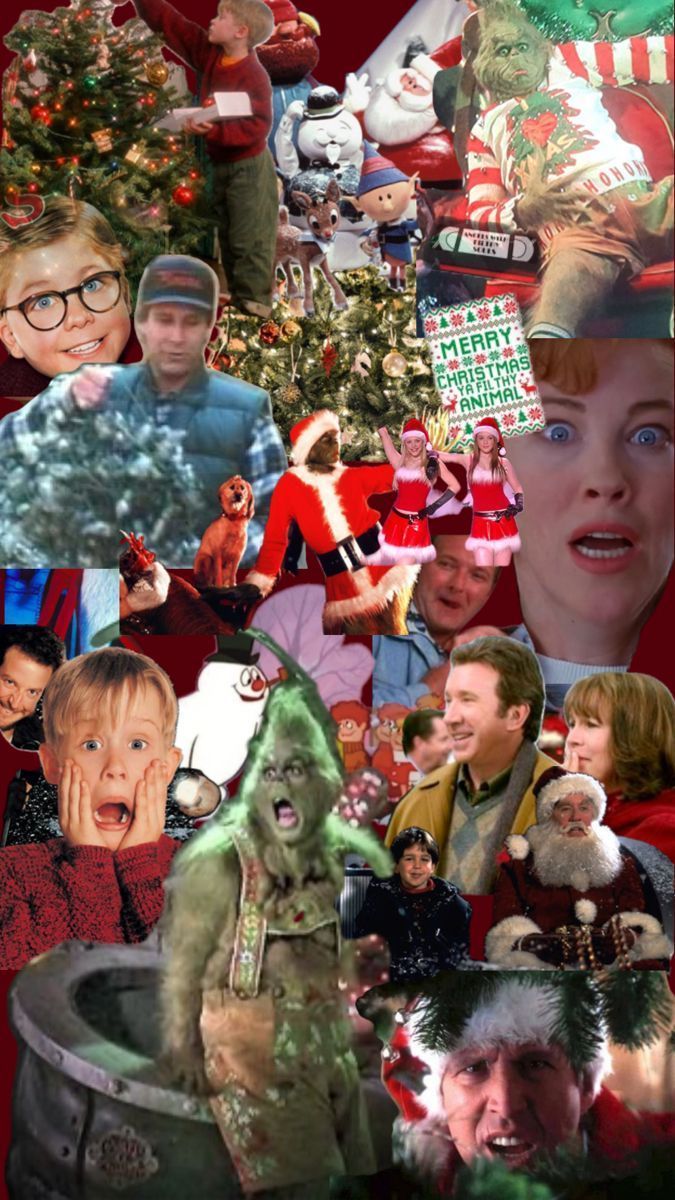 675x1200 A fun collage wallpaper with some of the best Christmas movies