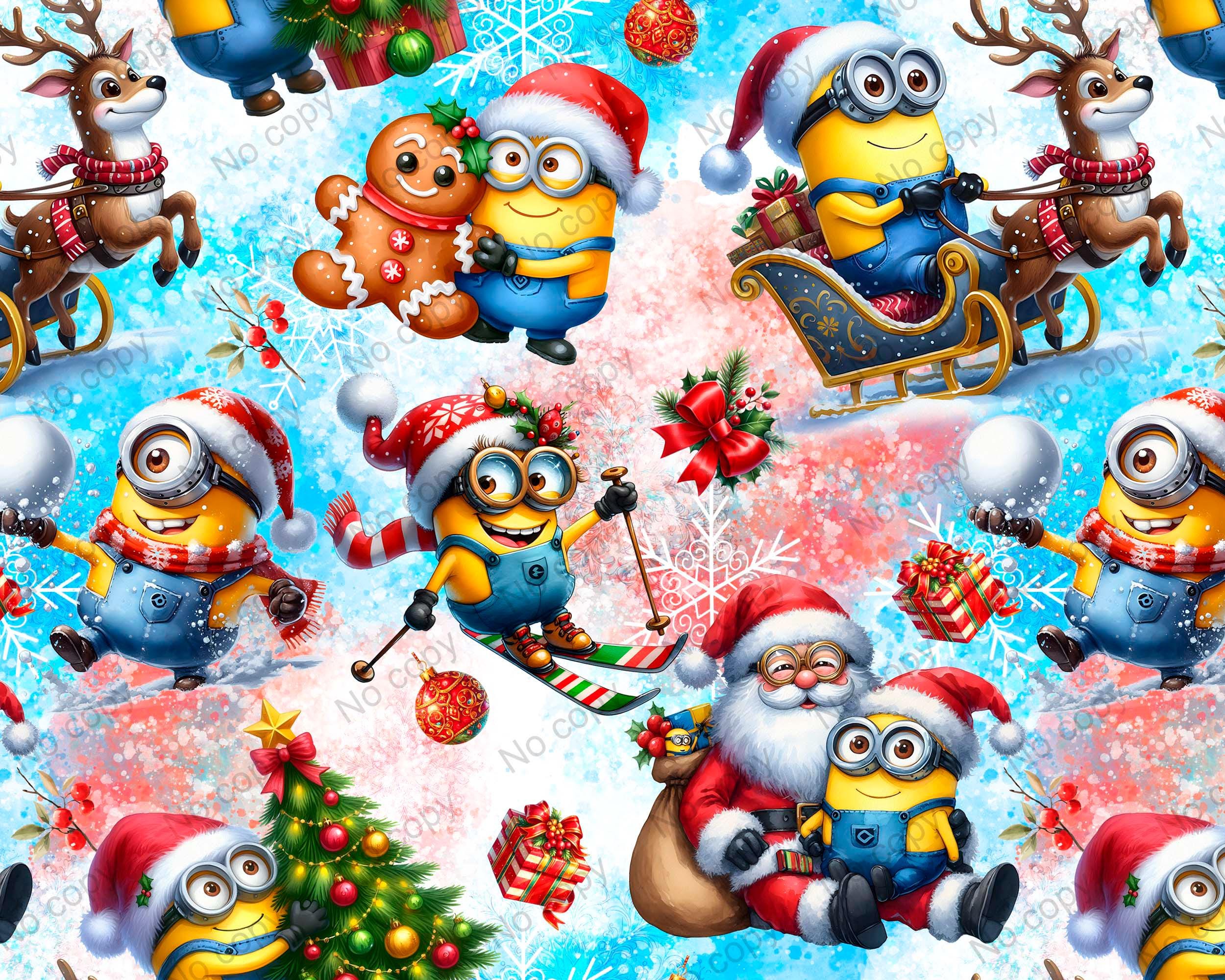 2500x2000 Xmas Minions Seamless Pattern, Minions Christmas Seamless Paper, Cartoon Digital Paper, Minions Seamless Pattern, Movie Seamless Pattern
