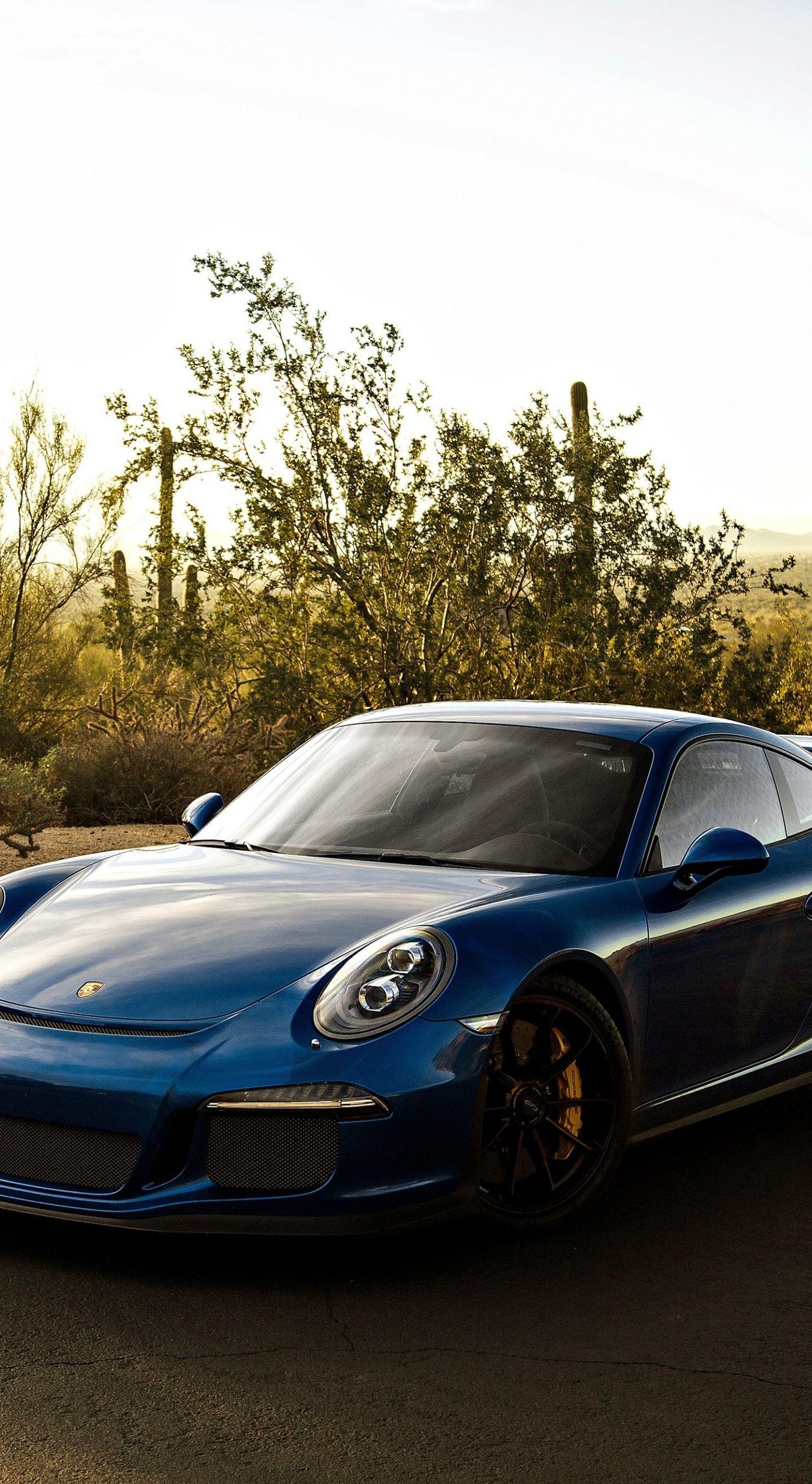 1440x2630 Download 1440x2630 wallpaper blue car, sports, porsche 911 gt3 rs