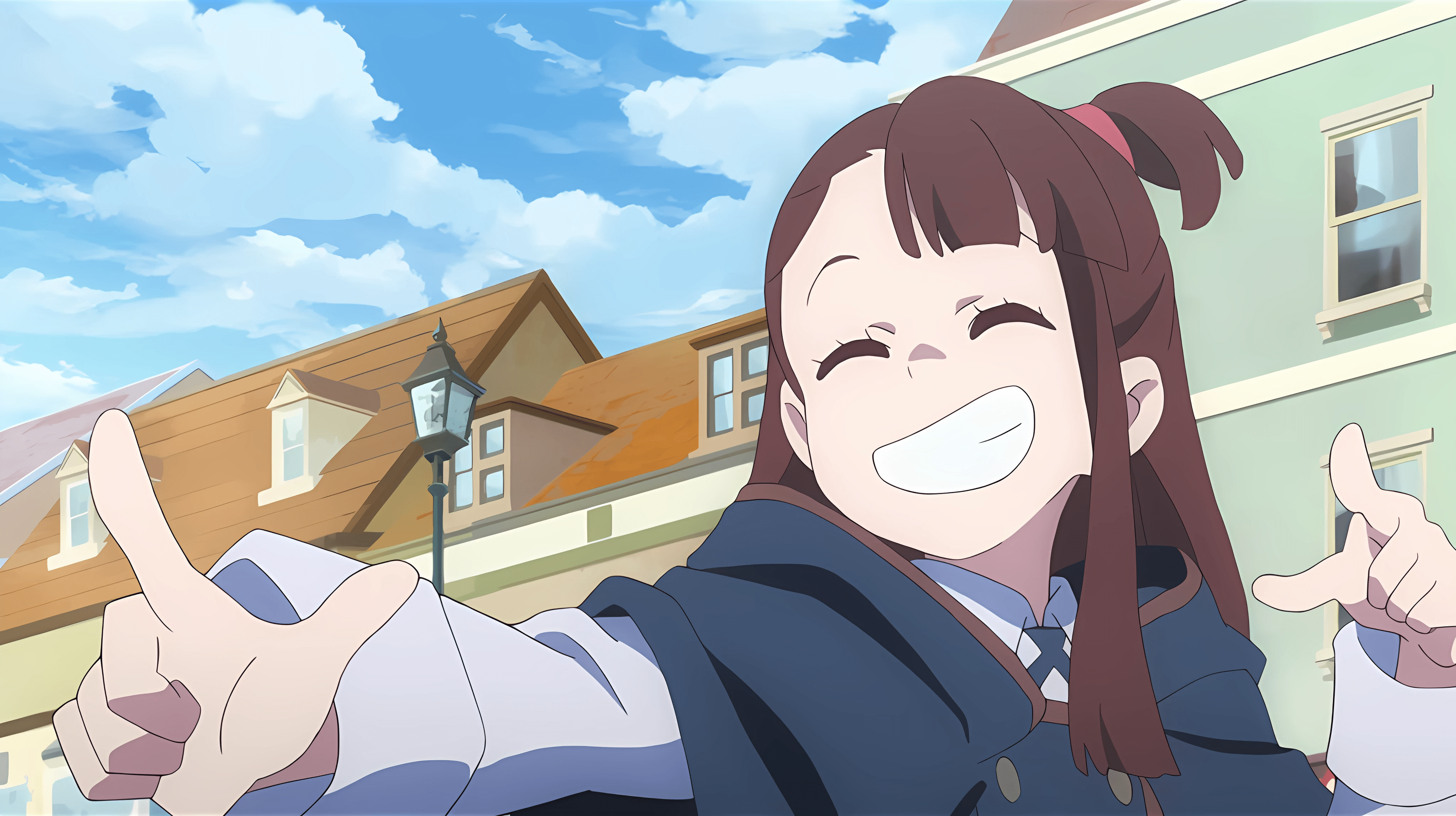 4096x2296 This beautiful frame of Akko visually enhanced with AI for your background wallpaper