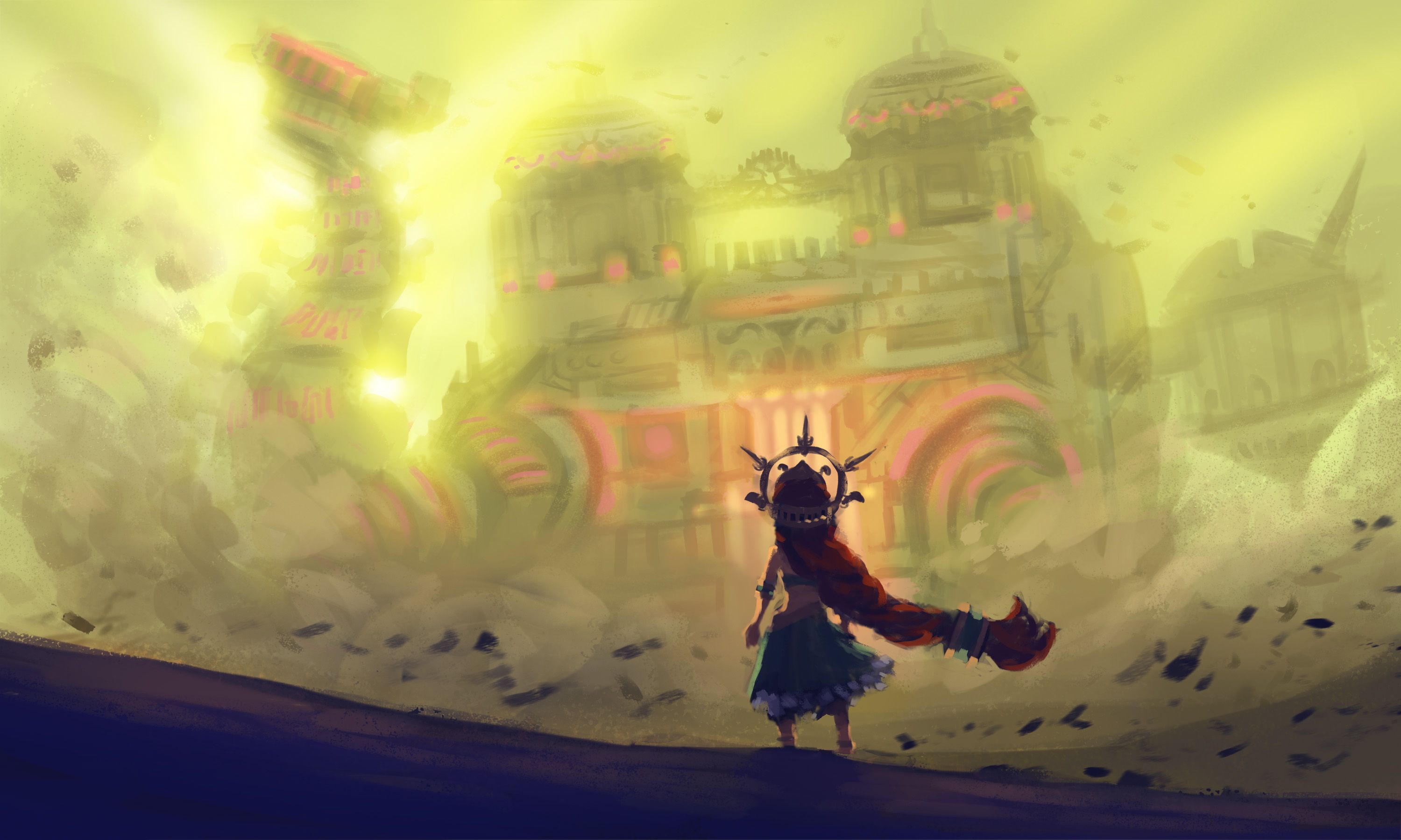 3000x1800 Download Riju (The Legend Of Zelda) Long Hair Video Game The Legend Of Zelda: Breath Of The Wild HD Wallpaper By GLV DA
