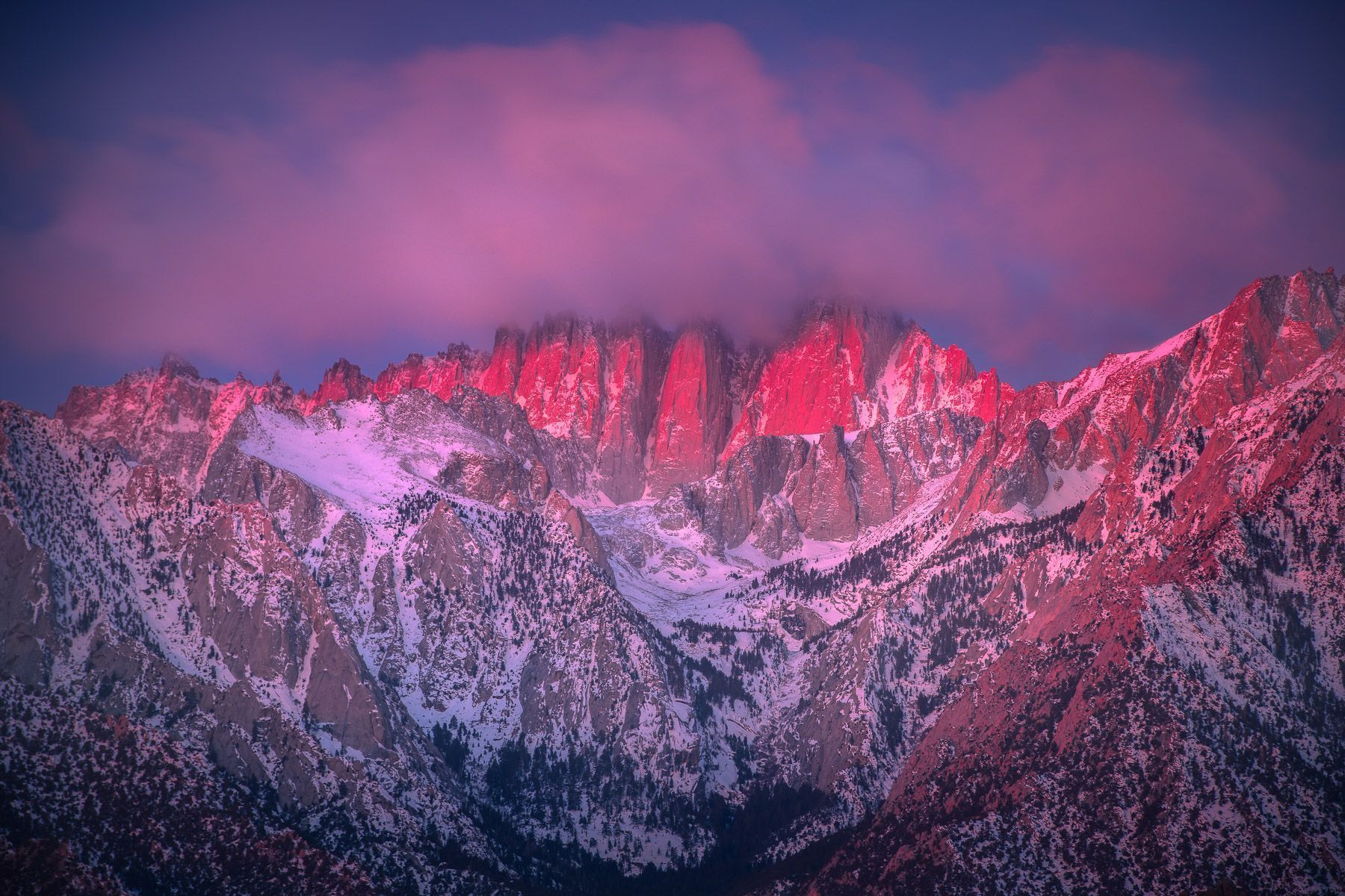1800x1200 Mount Whitney Alpenglow. Eastern Sierra, California. Joseph Rossbach Photography
