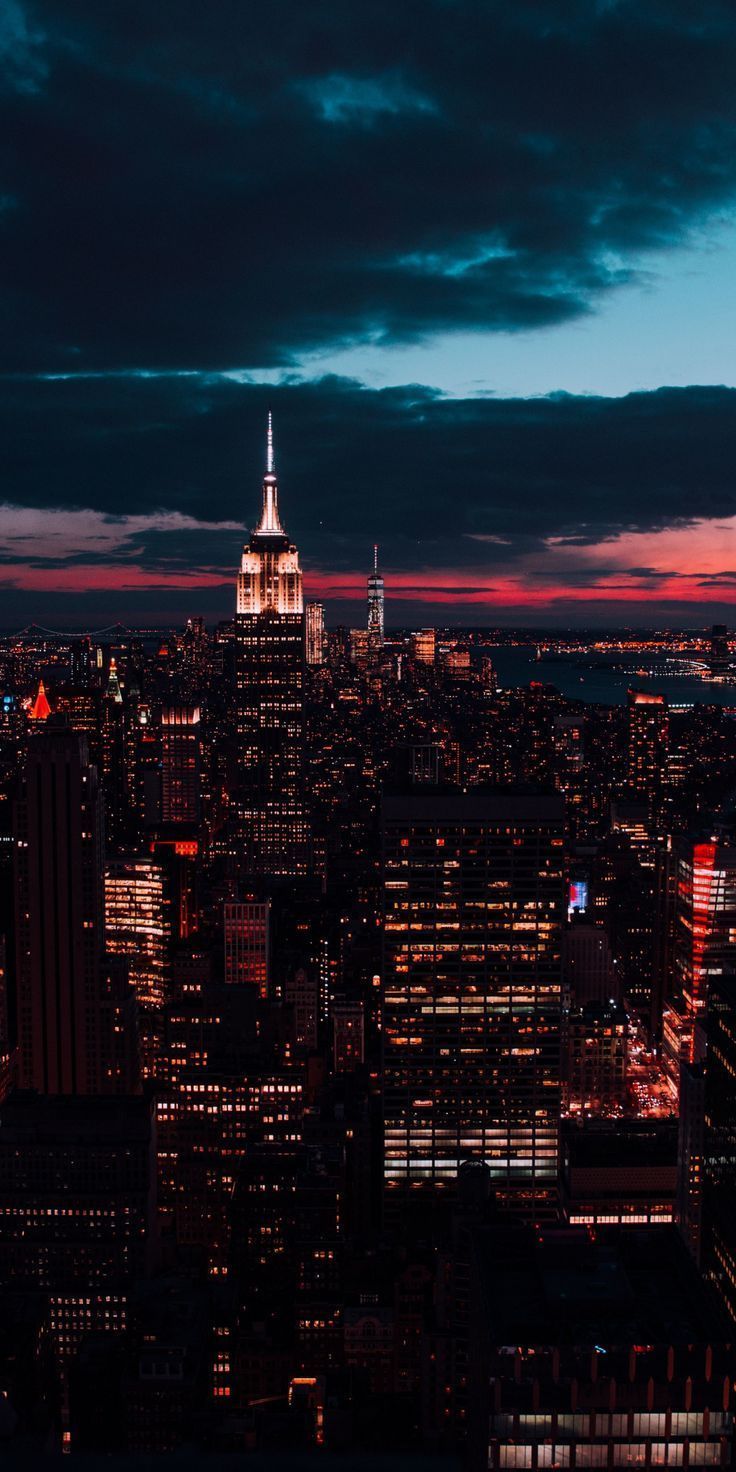 736x1472 New york, buildings, night, cityscape, 1080x2160 wallpaper