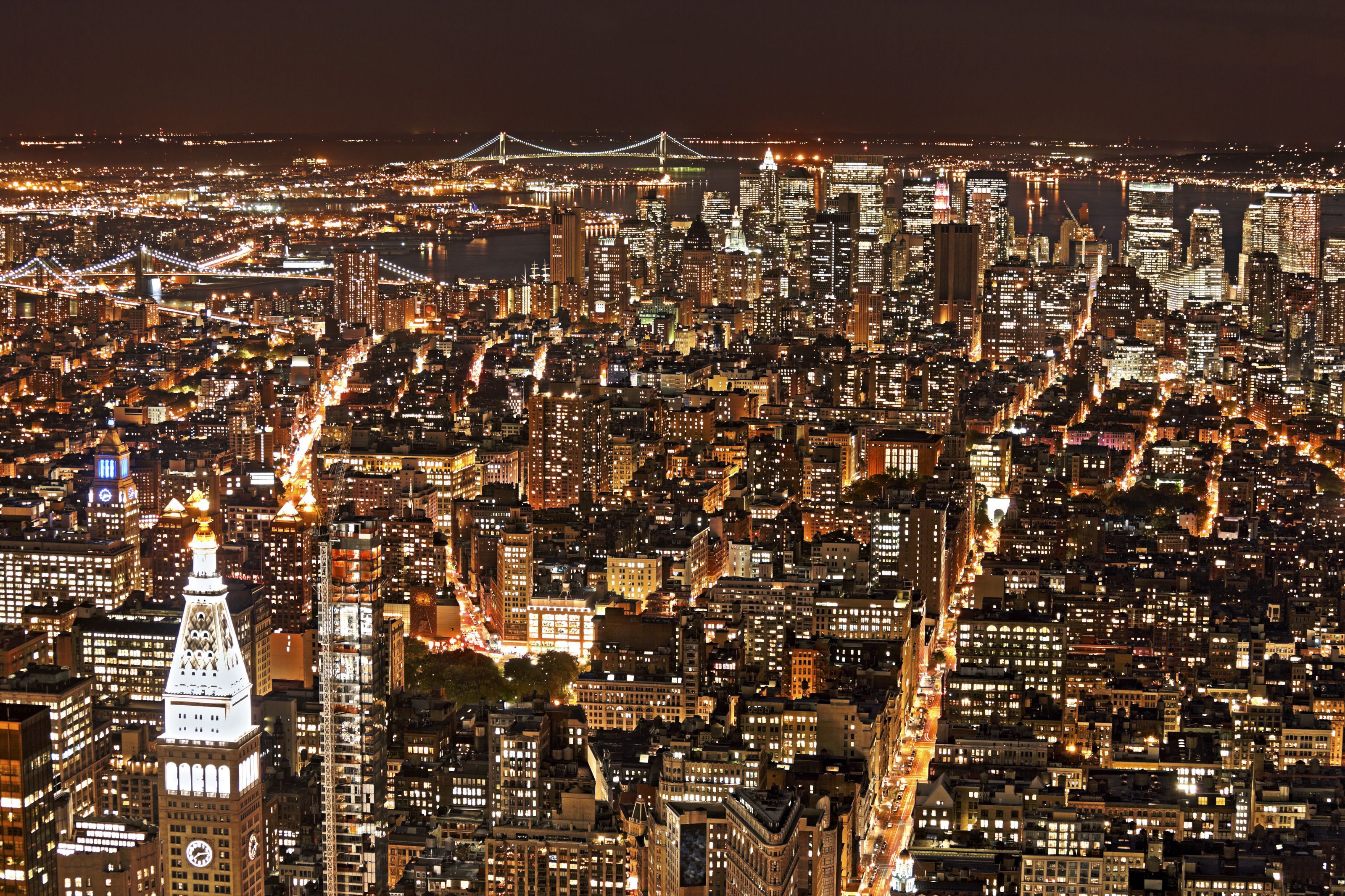3200x2133 New York City Night HDR Wall Mural