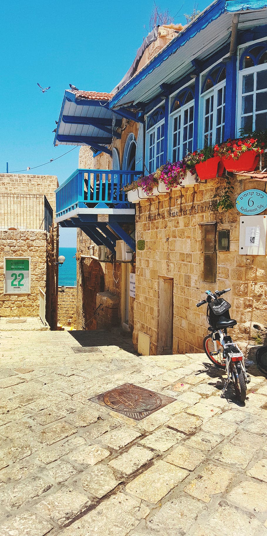 910x1827 HD Wallpaper: Israel, Tel Aviv Yafo, Jaffa, Sea, Pier, Bike, Building Exterior