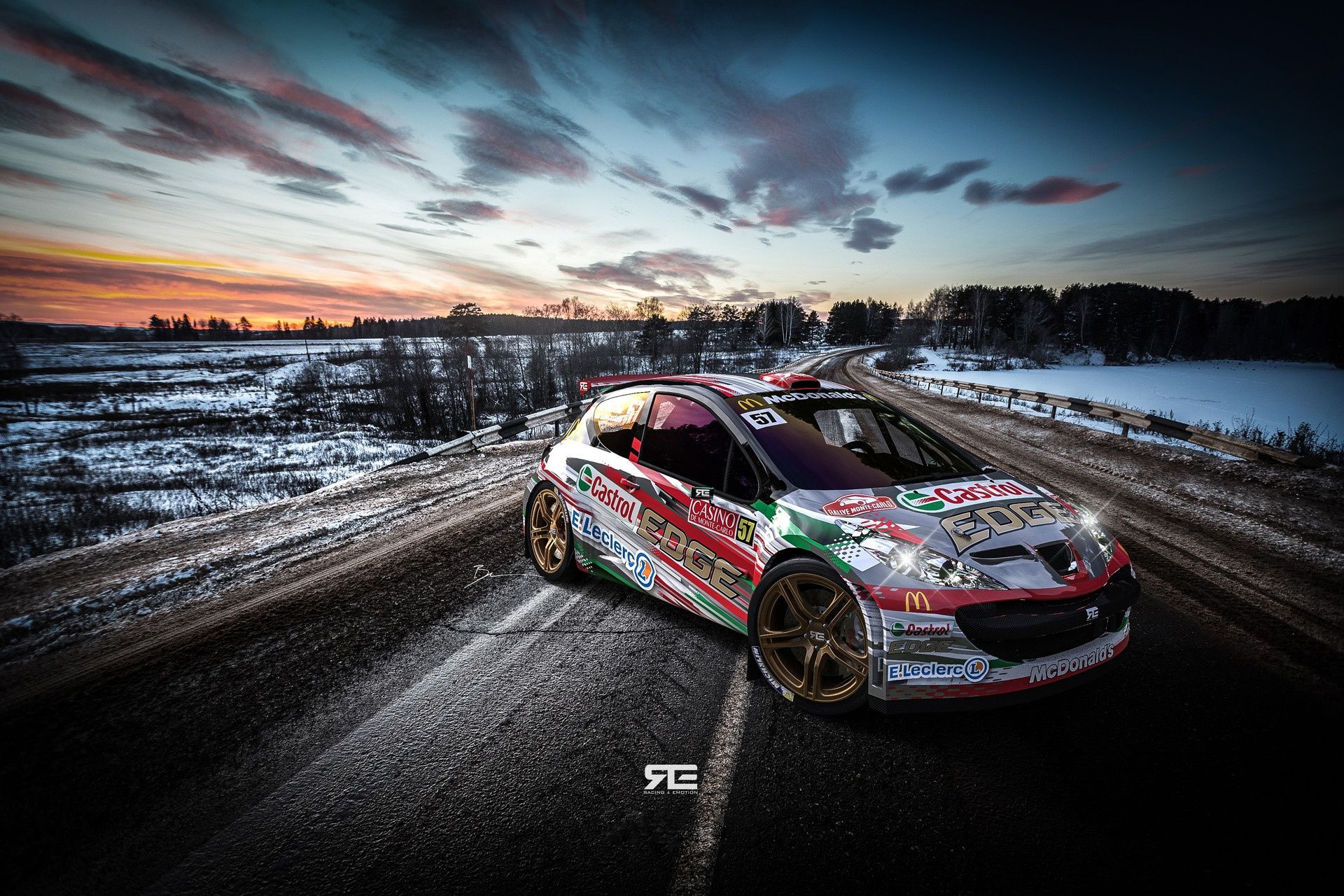 1920x1280 Wallpaper road, machine, auto, rendering, sport, Peugeot, WRC, Rally for mobile and desktop, section peugeot, resolution 1920x1280