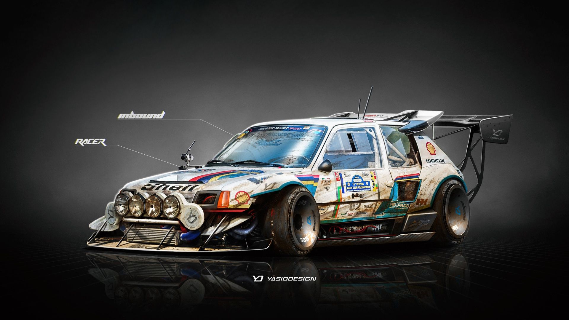 1920x1080 Wallpaper car, machine, auto, rendering, background, figure, art, Peugeot for mobile and desktop, section peugeot, resolution 1920x1080