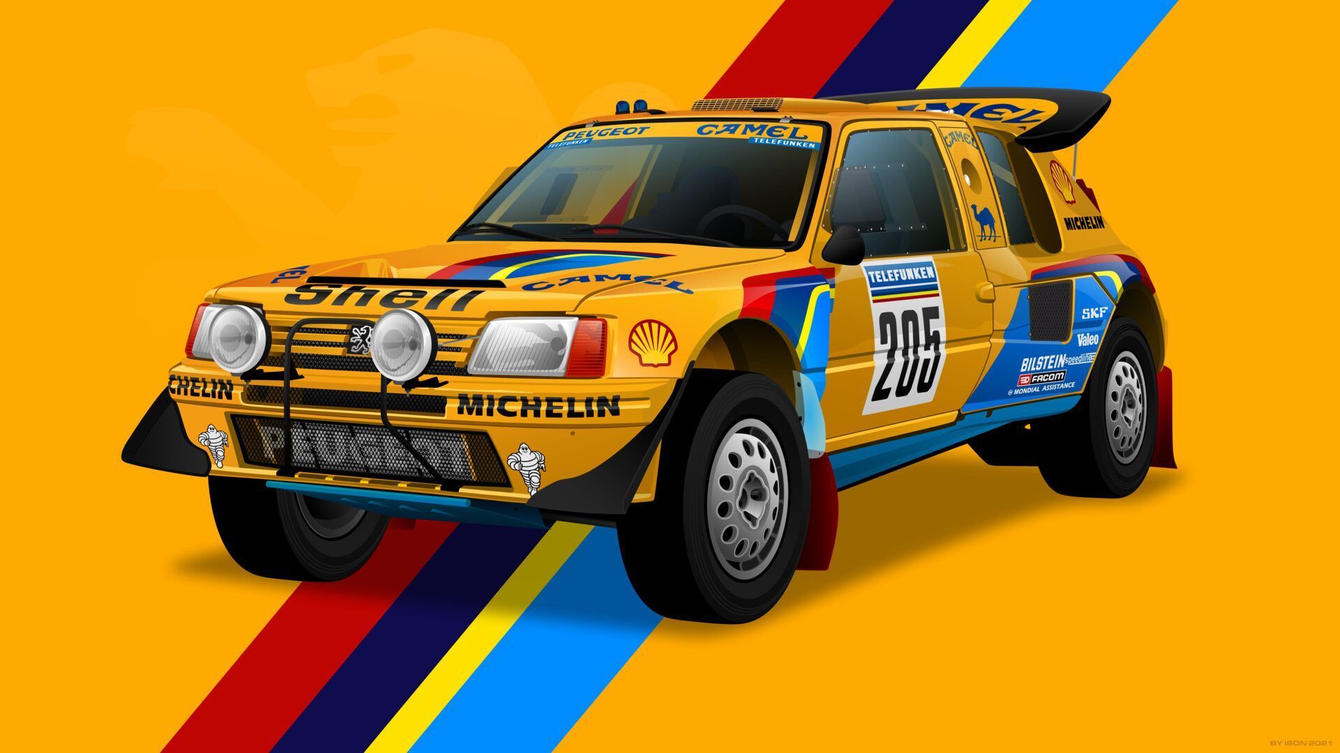 1920x1080 Peugeot 205 Turbo 16 Paris Dakar Rally 1987